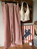 Rust color striped pants (M)