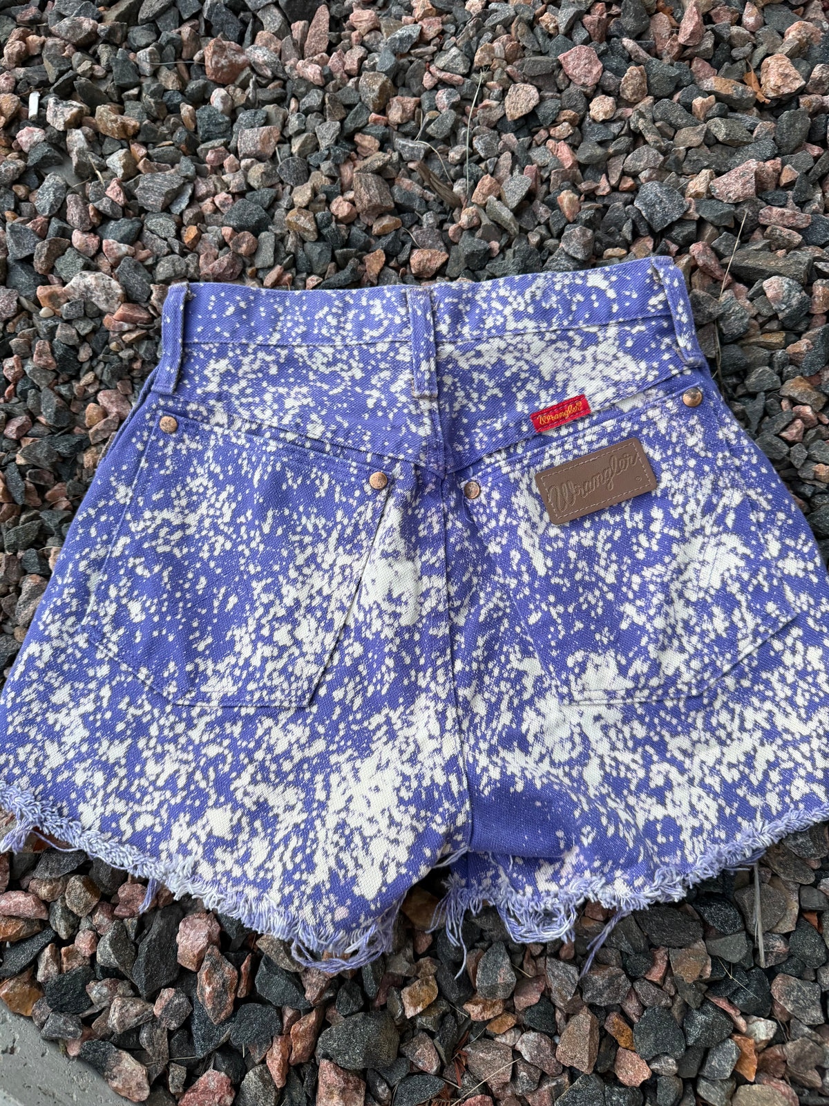 Vintage 🔥 custom acid washed Wrangler cut offs (waist fits 24)