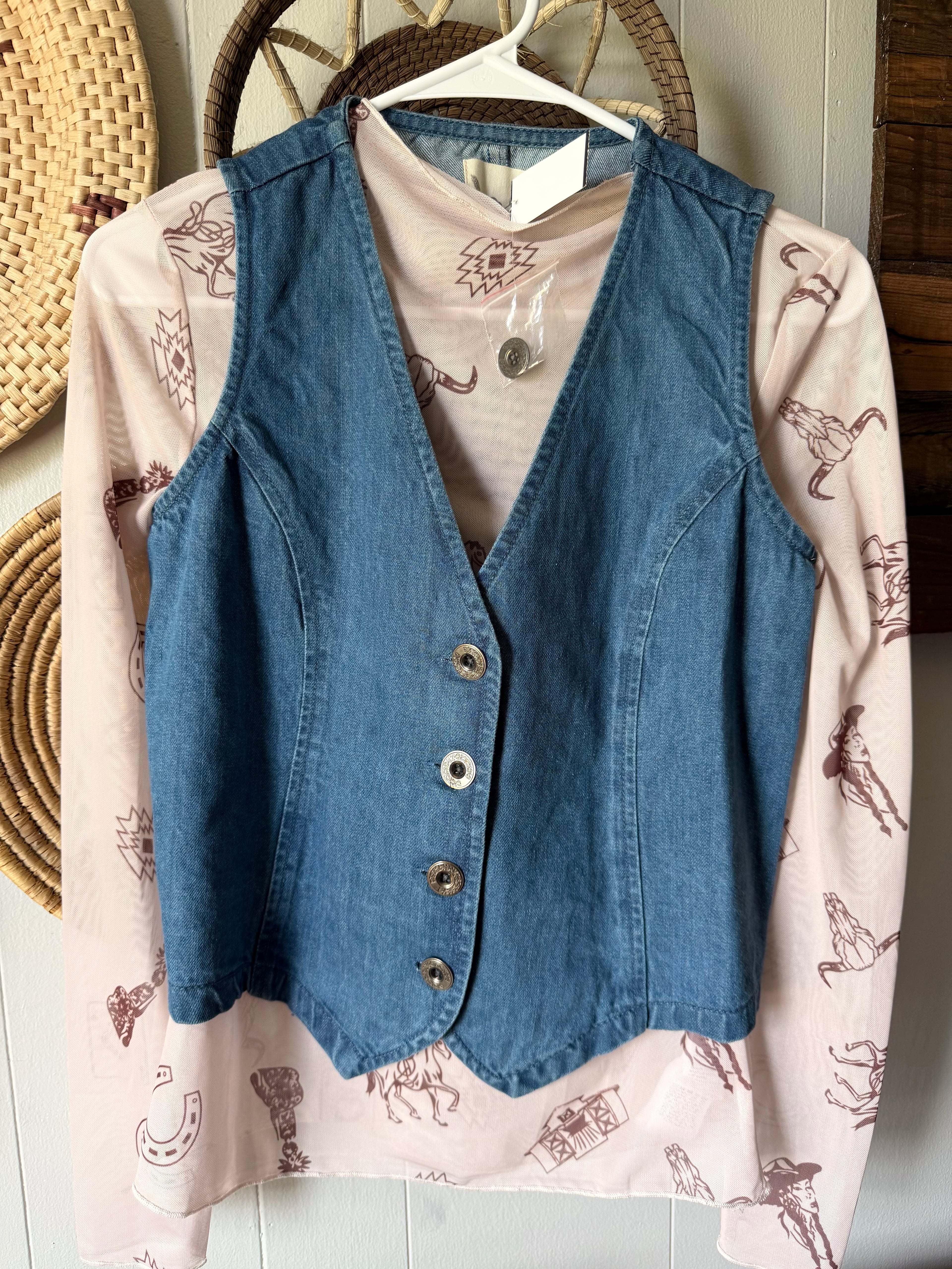 NWT cotton rye denim vest (s)