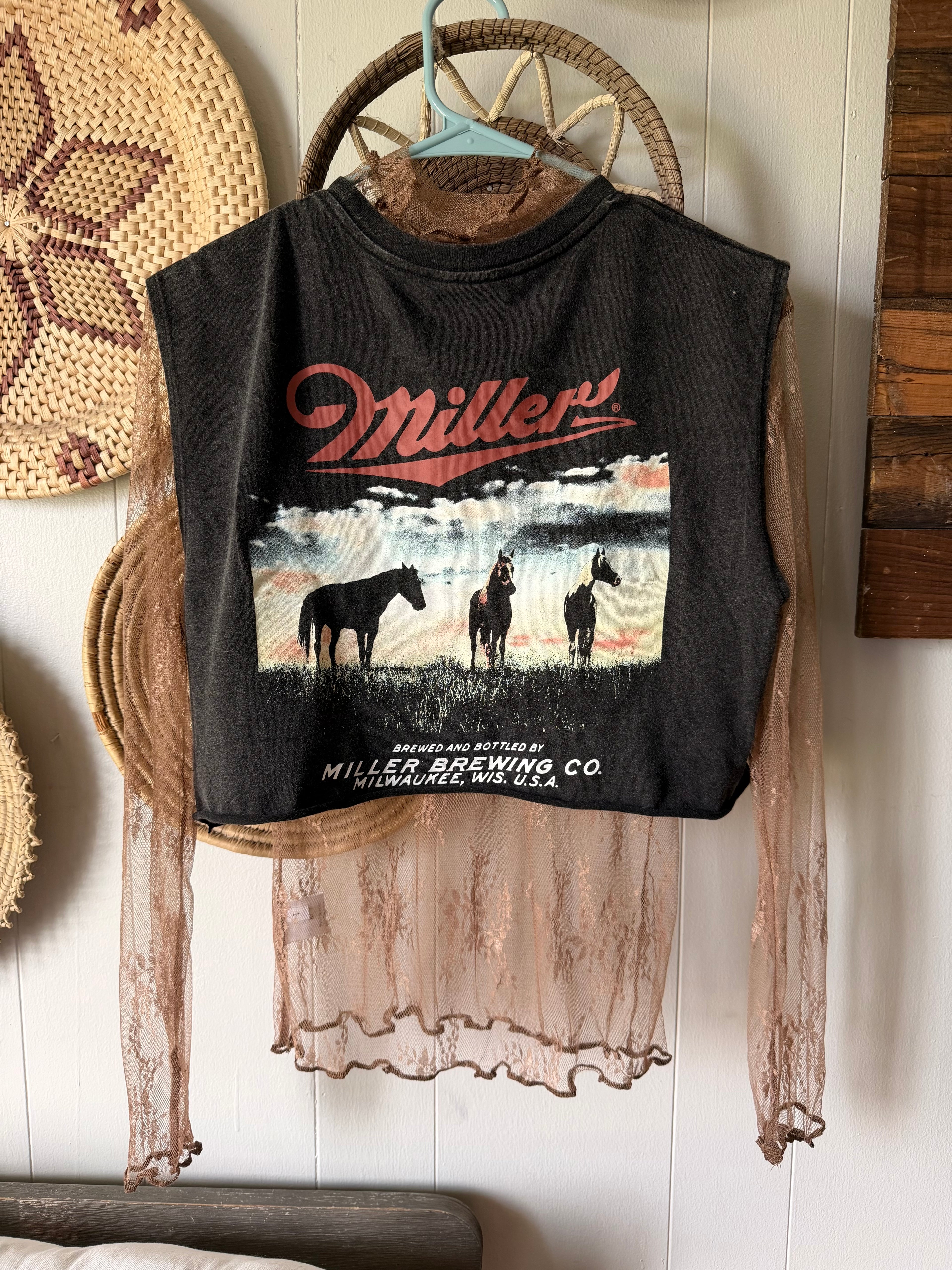 Custom cropped Miller horse tank (S)