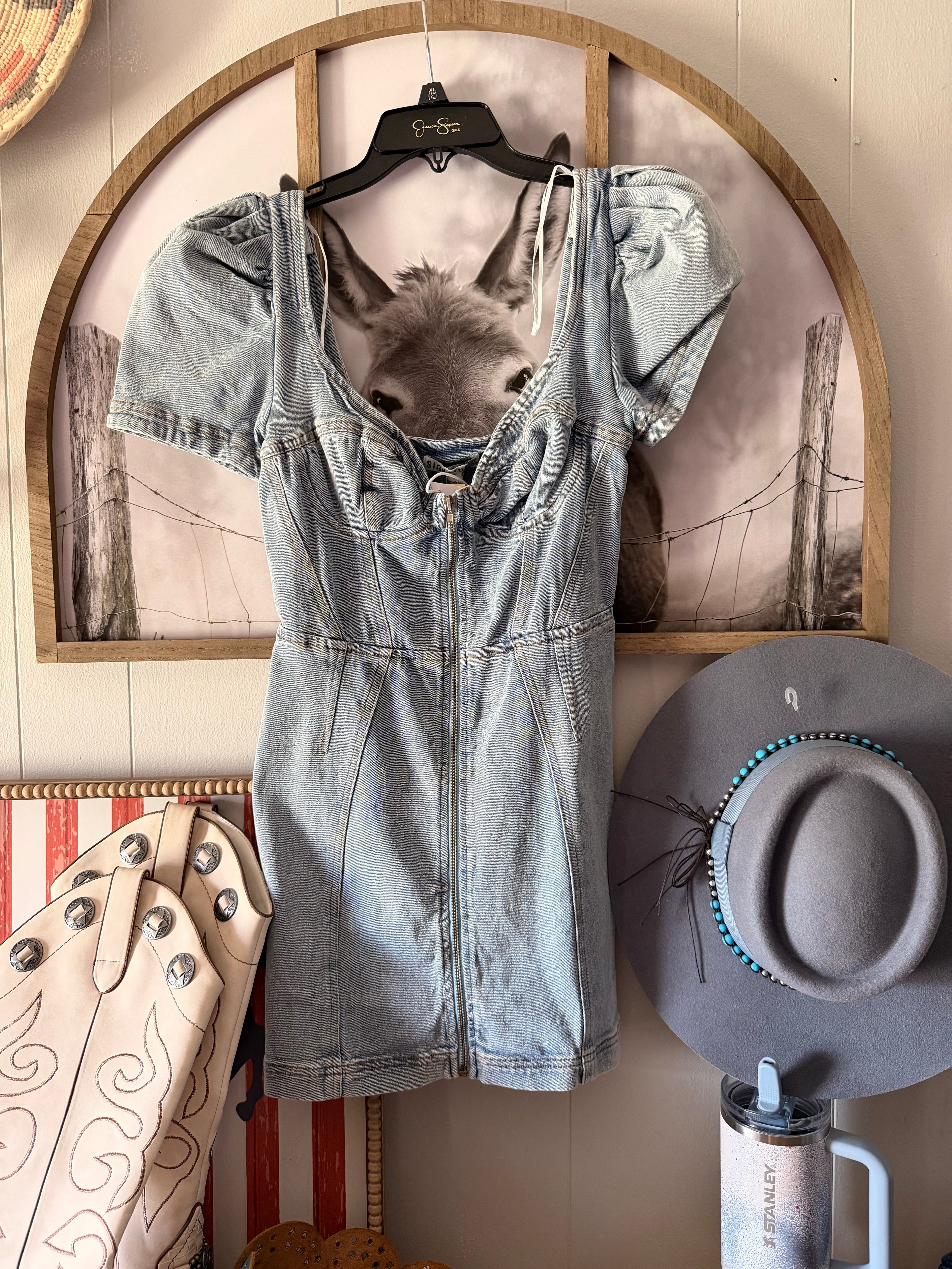 Signature 8 denim dress