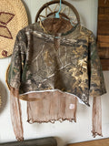 Custom cropped camo M/L fit