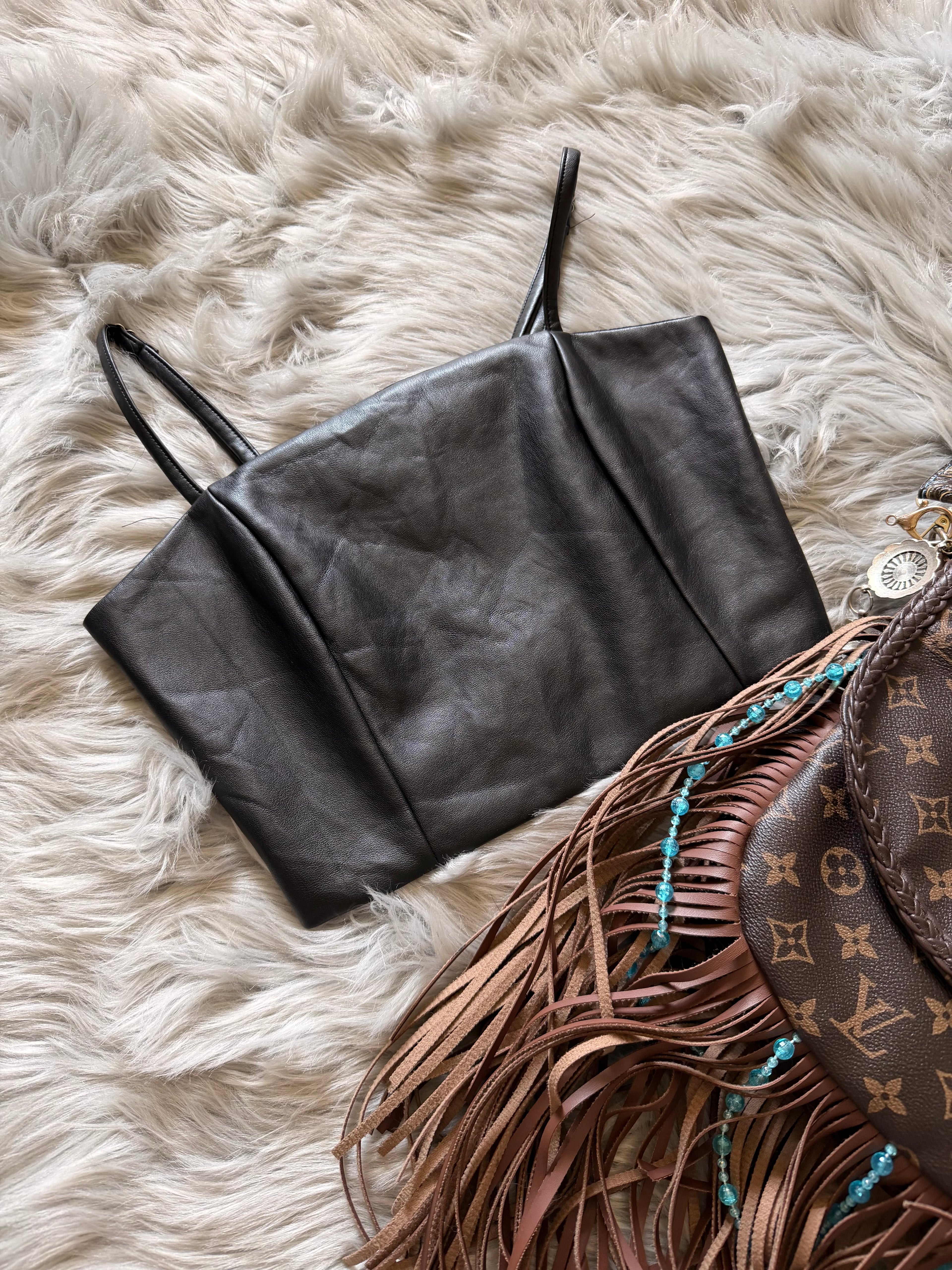 Faux Leather Top