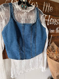 NWT denim top (L)
