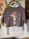 Custom cropped duck tee (M)