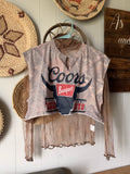Custom cropped camo coors tank (M)