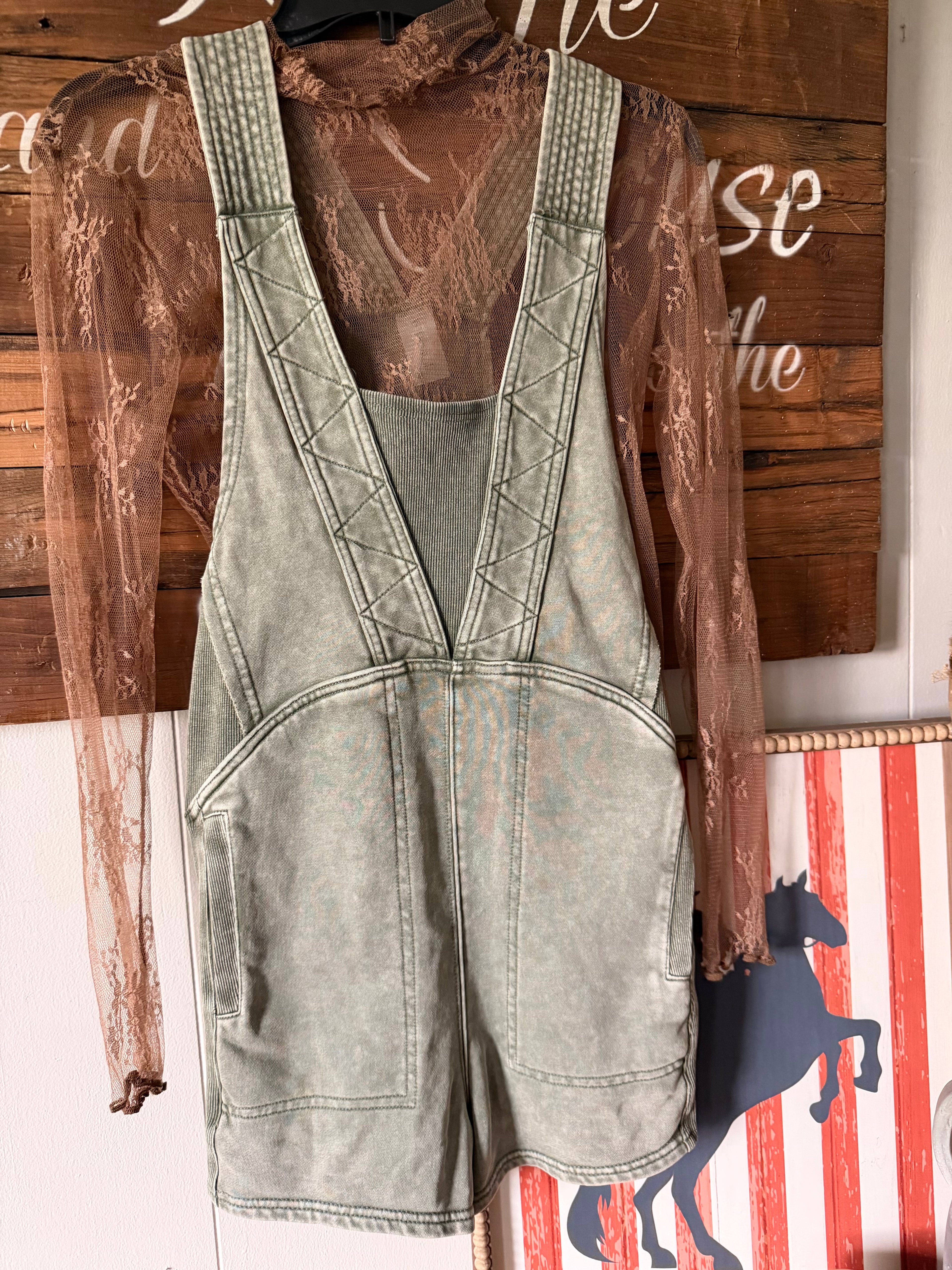 Acid washed romper (xs)