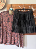 Rhinestone fringe skirt (S)