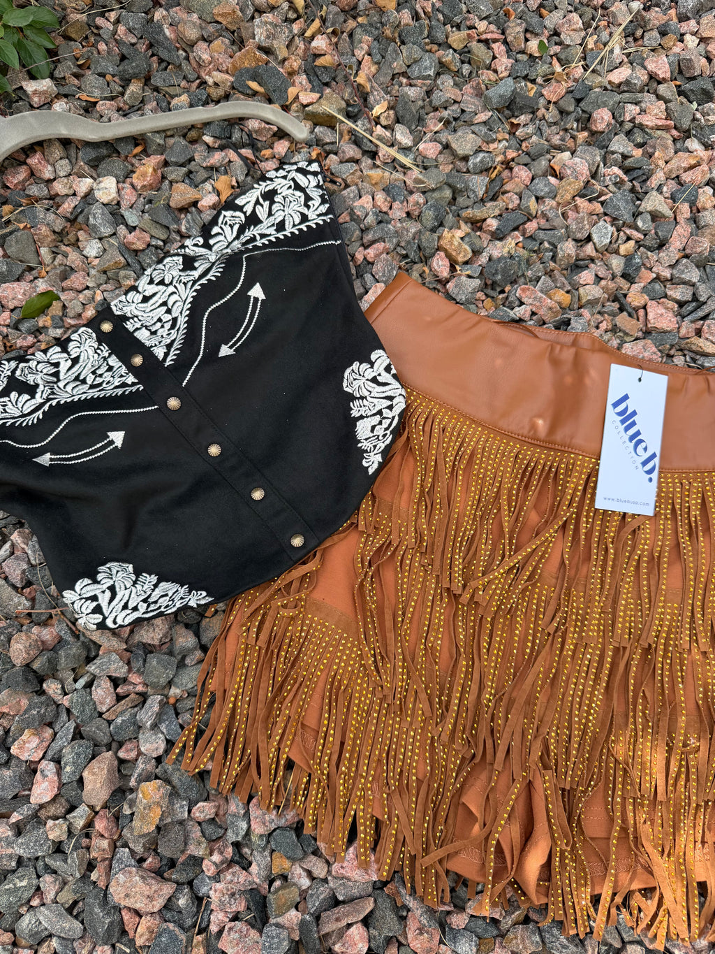 NWT Blue B fringe skirt (S)