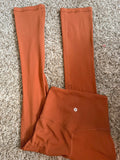 Lulu lemon align hr flare size 0 rust color
