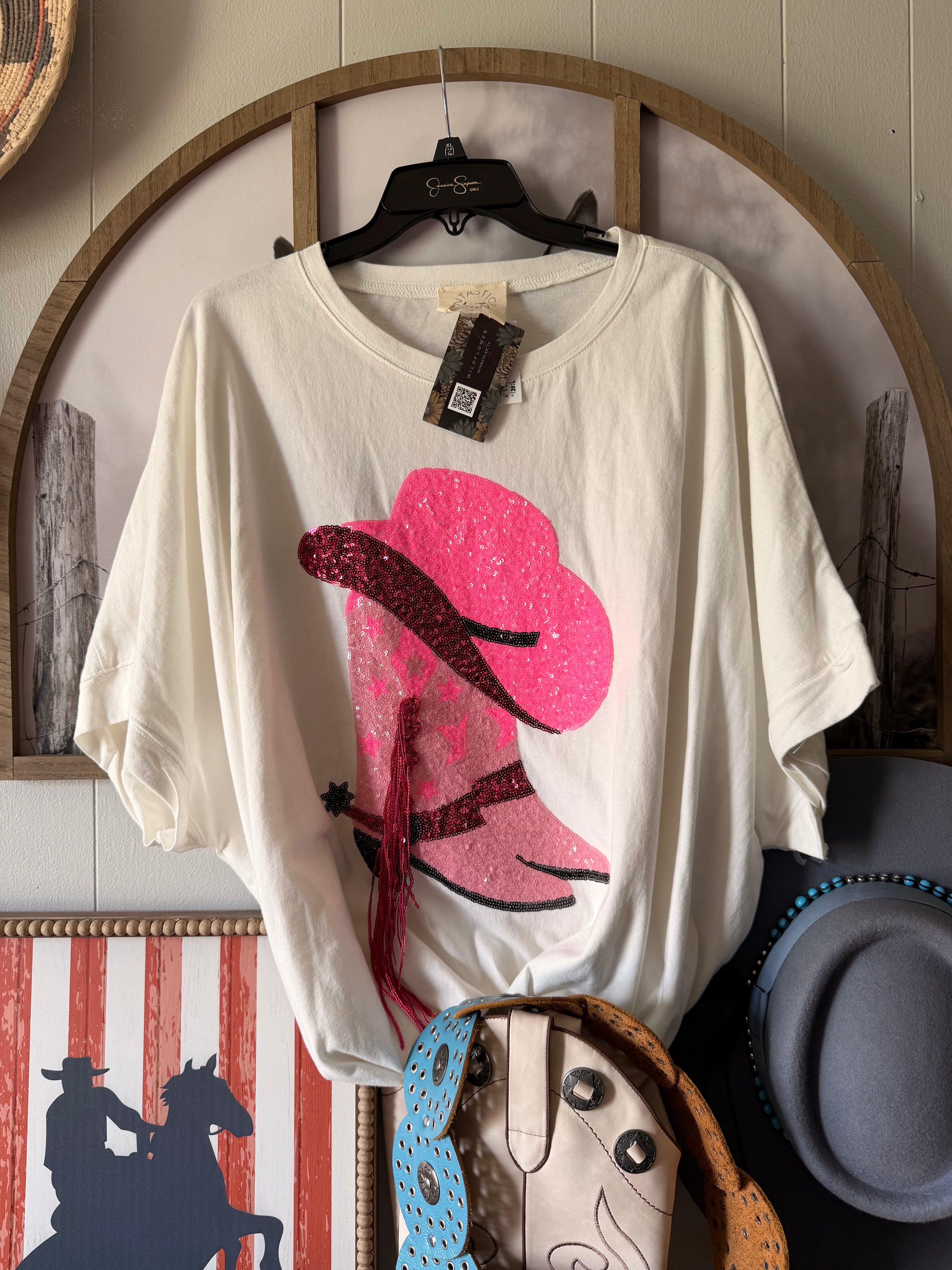 Oversized sequin tee (L)