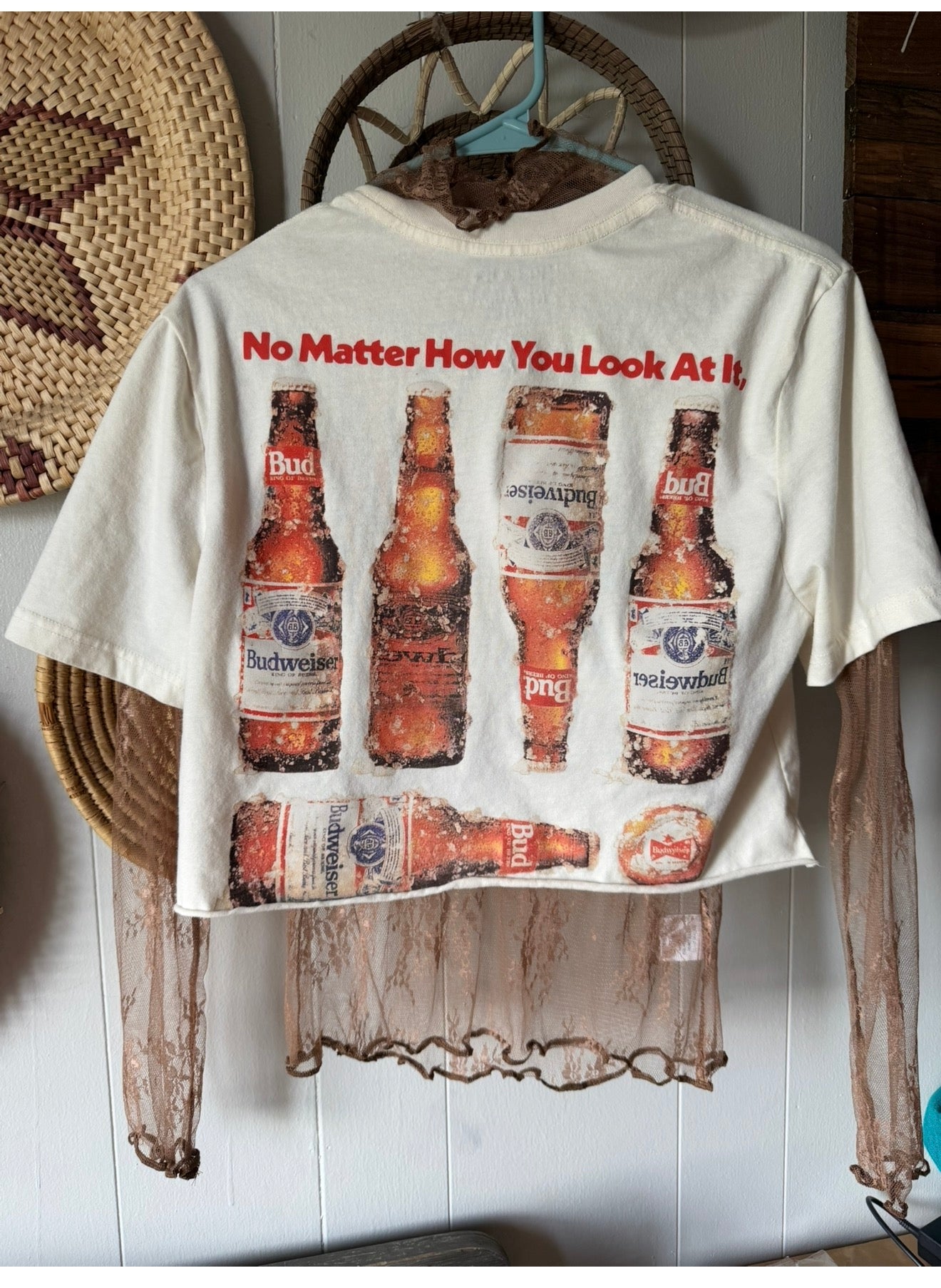 Custom cropped beer tee 🔥🚨