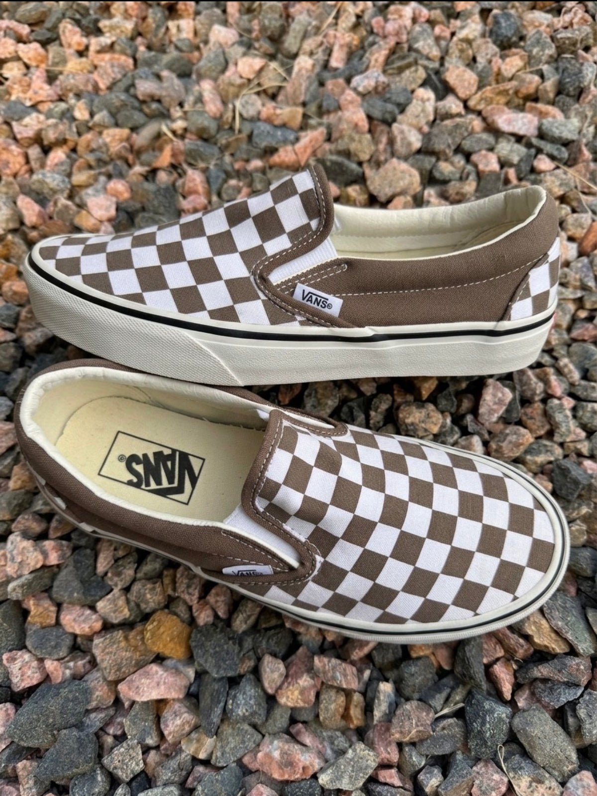 Brown checkered Vans 🔥 size 7.5