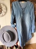 Denim boho style dress (s)
