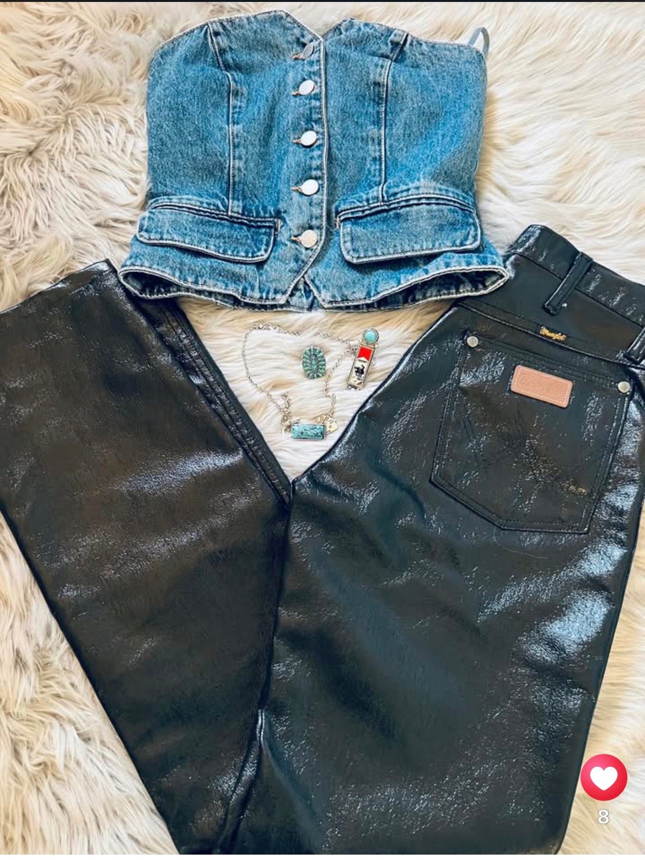 🔥 denim corset top small