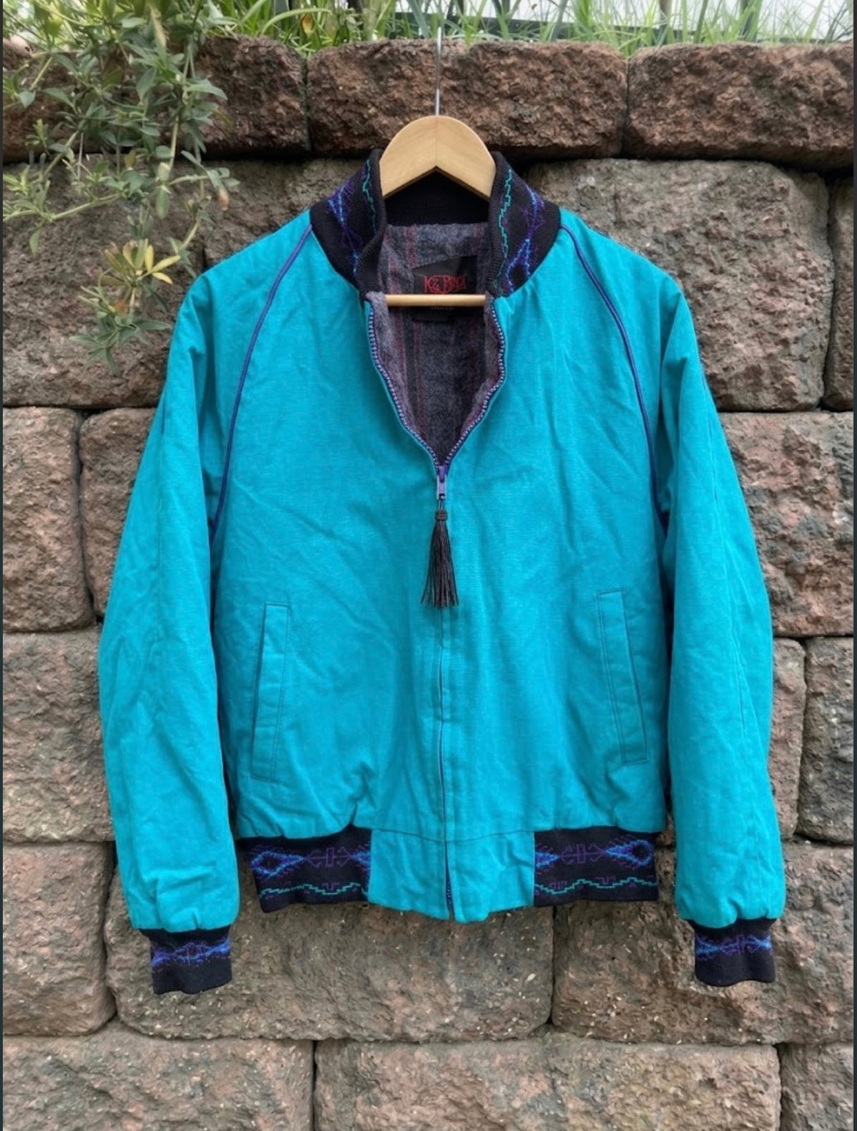 Vintage 90s 🔥 southwestern blanket lined jacket (xs/s)