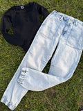 Risen denim style joggers (29)