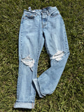 Custom distressed Levi’s size 27