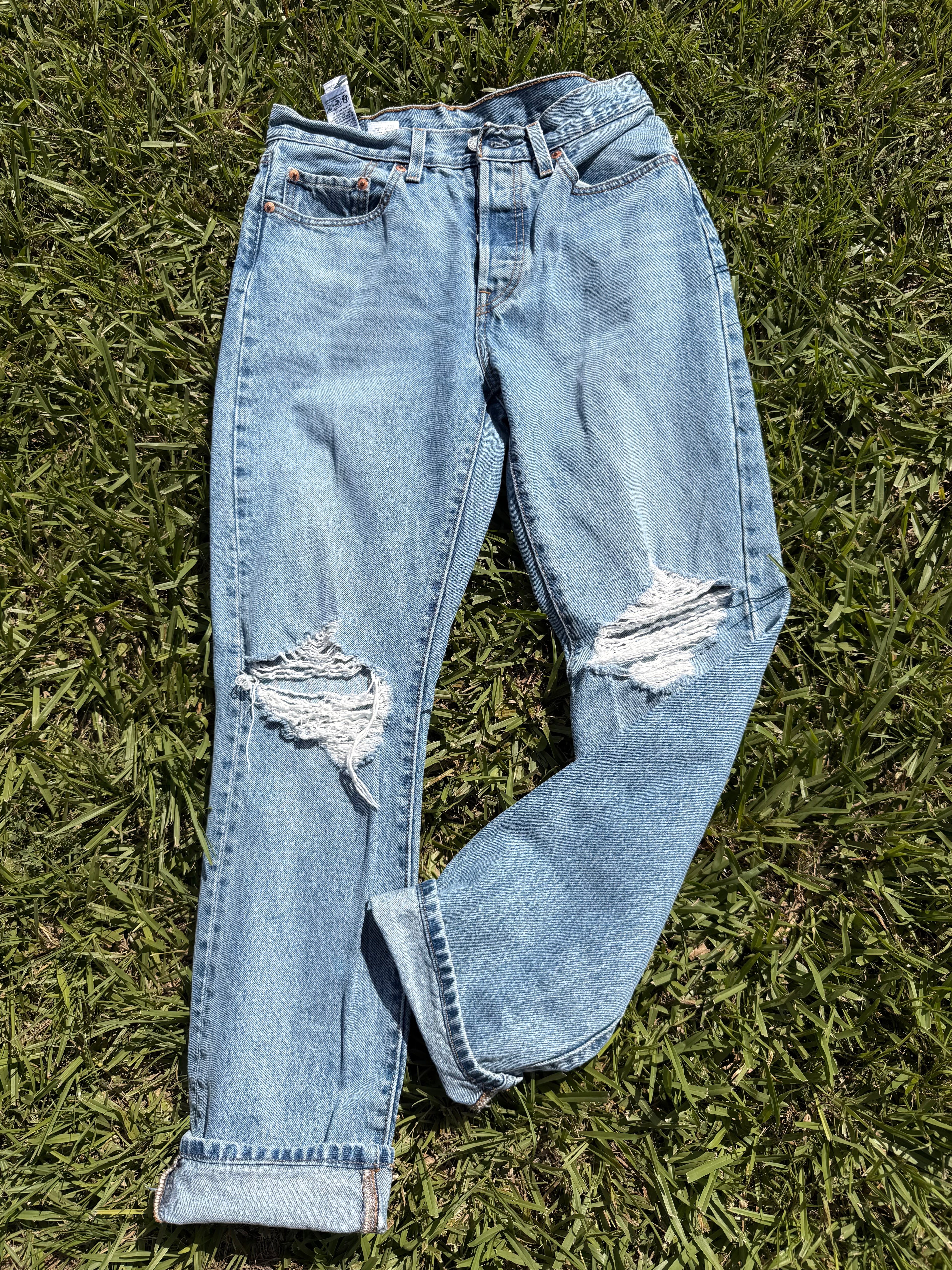 Custom distressed Levi’s size 27