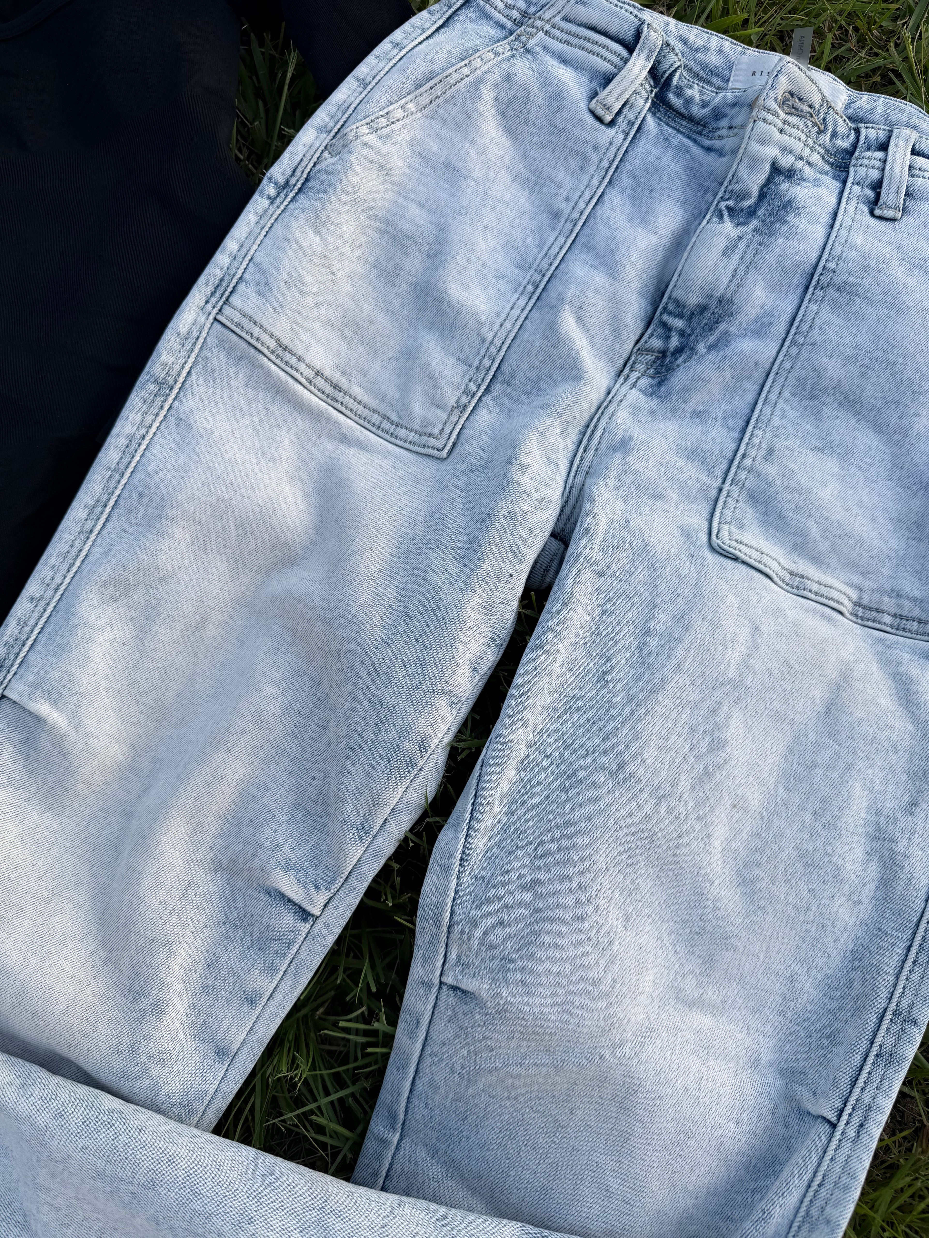 Risen denim style joggers (29)