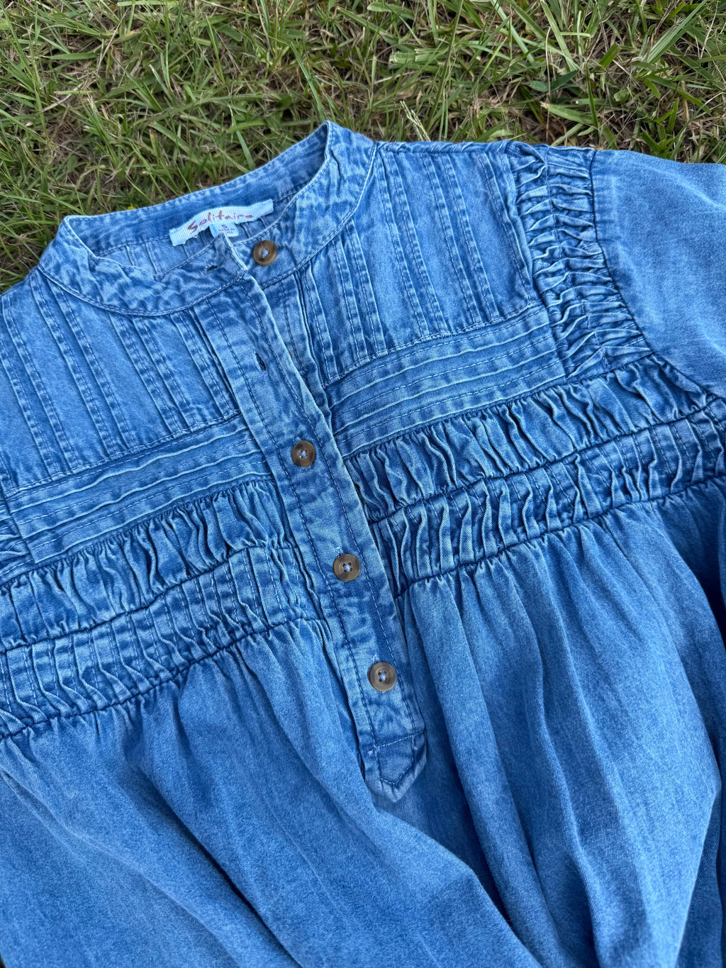 Denim babydoll top (s)