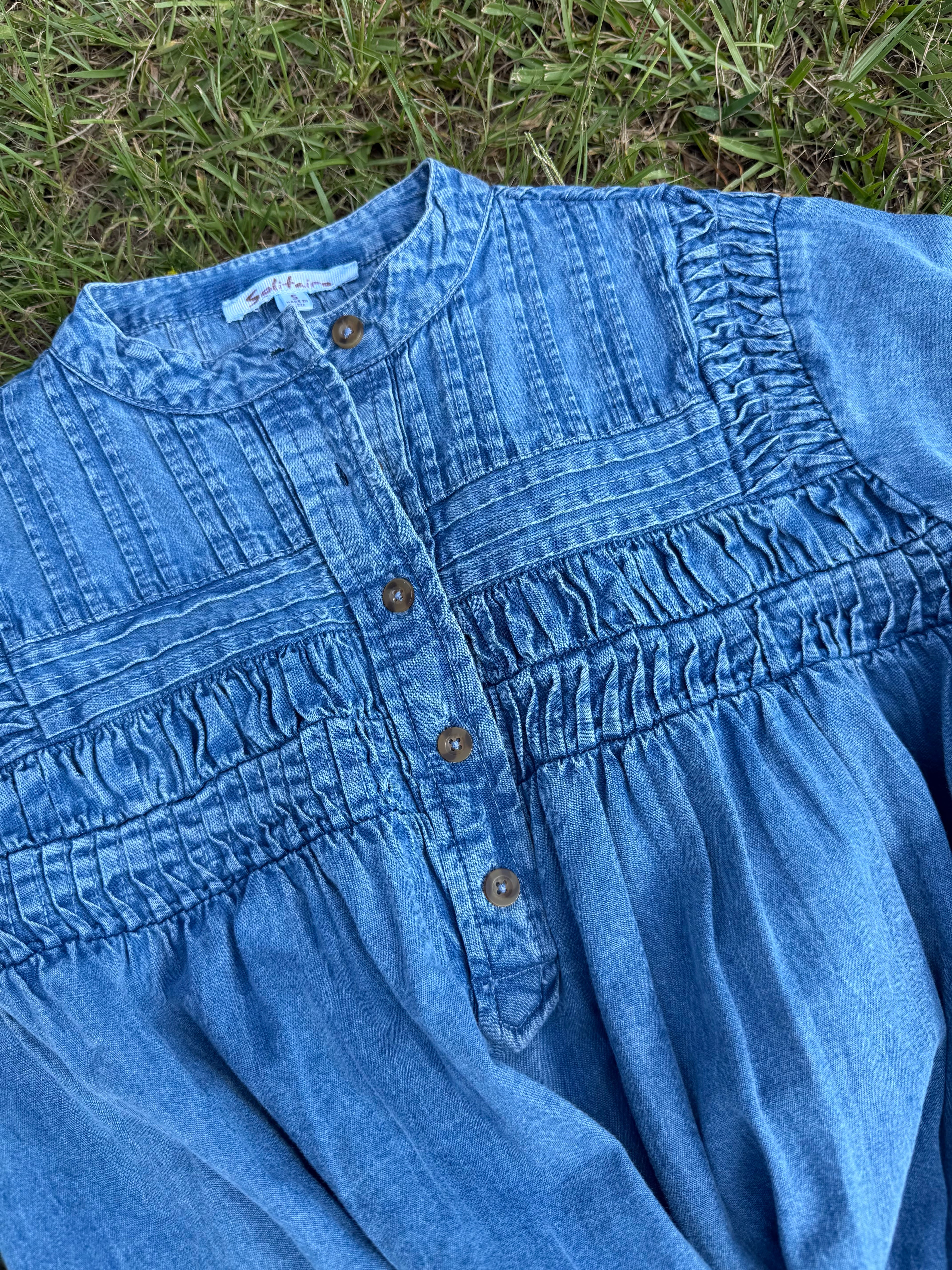 Denim babydoll top (s)