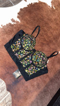 Stunning 🤩 black studded corset top 🔥 M