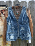 NWT altard state denim star vest (L)