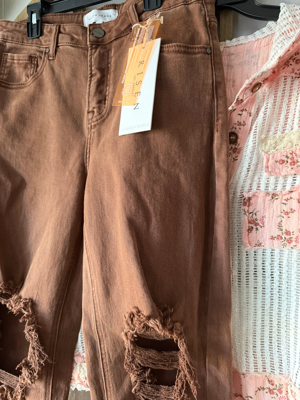 Risen distressed denim Jean (espresso) size 9