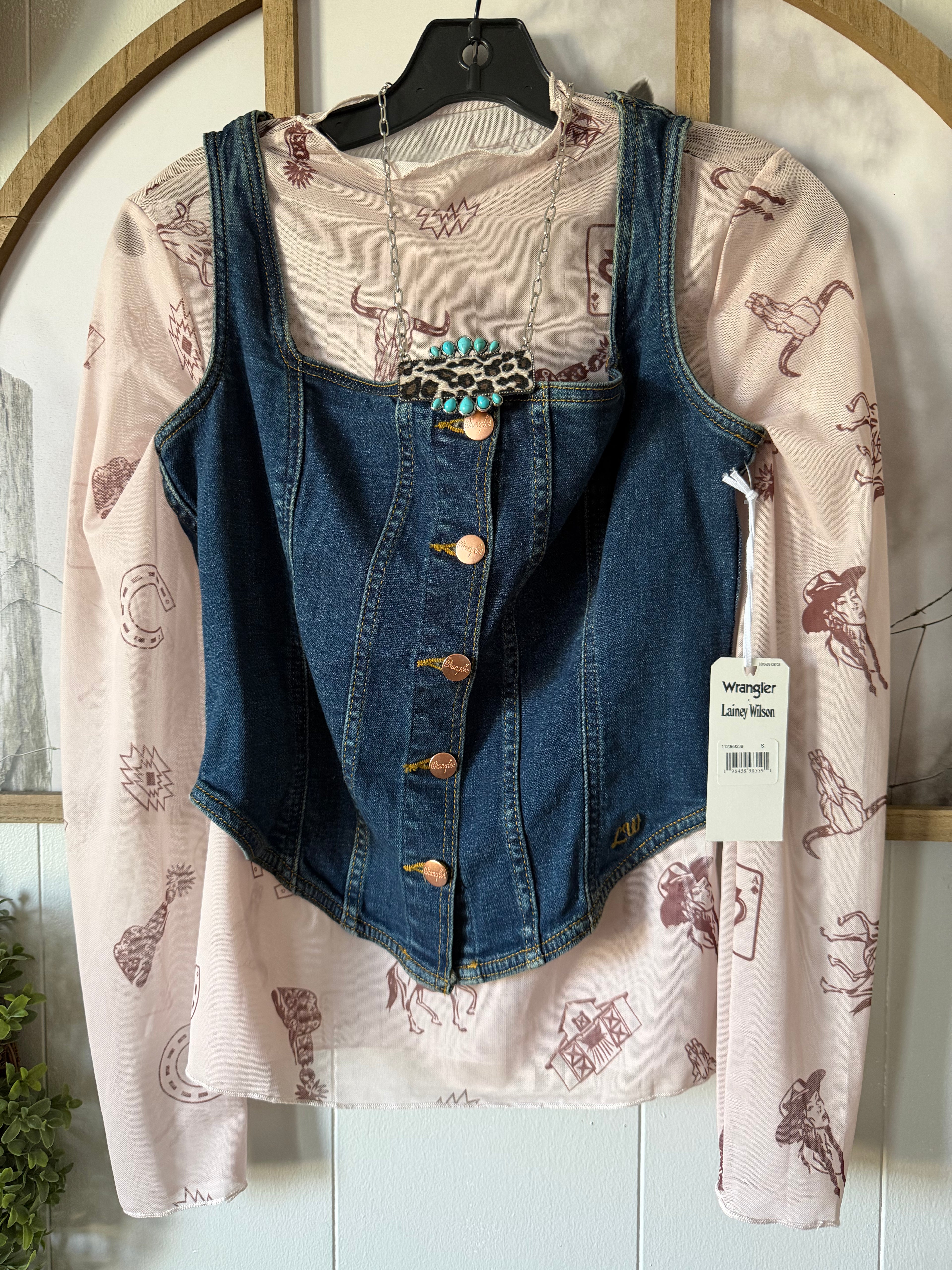 WRANGLER X LAINEY WILSON PONY UP BUSTIER TOP (S)