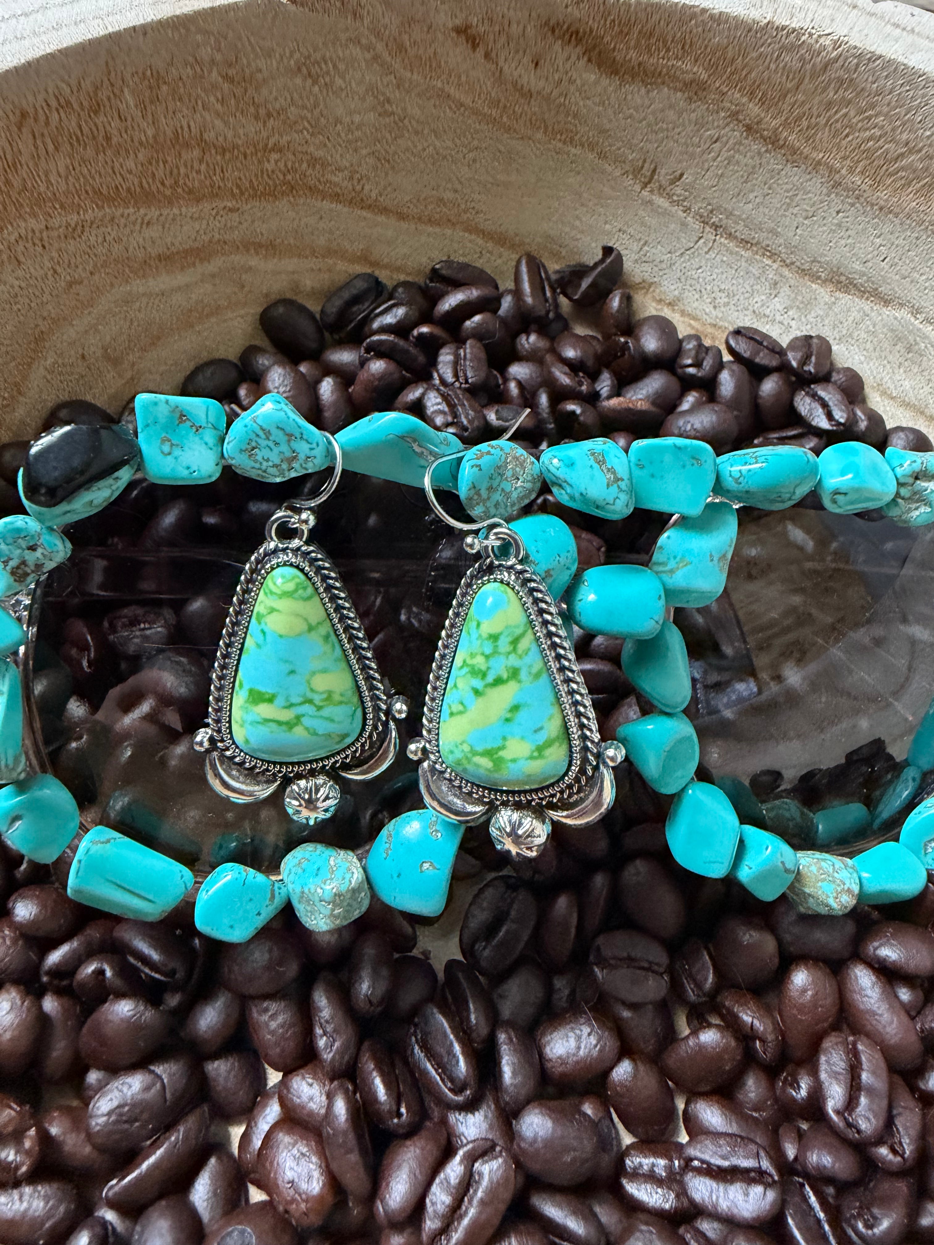 Faux stoned earrings