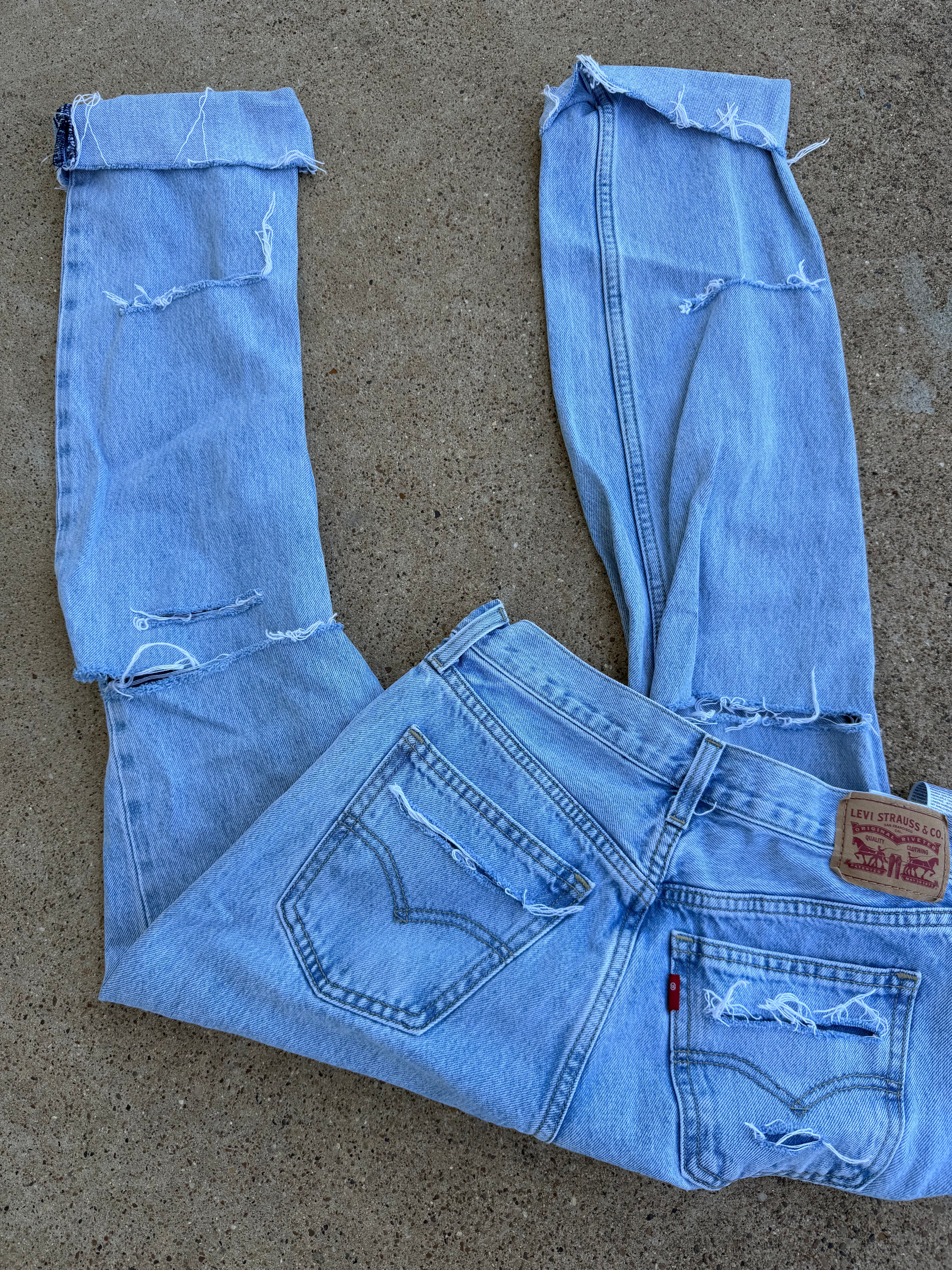 Custom distressed Levi’s size 26