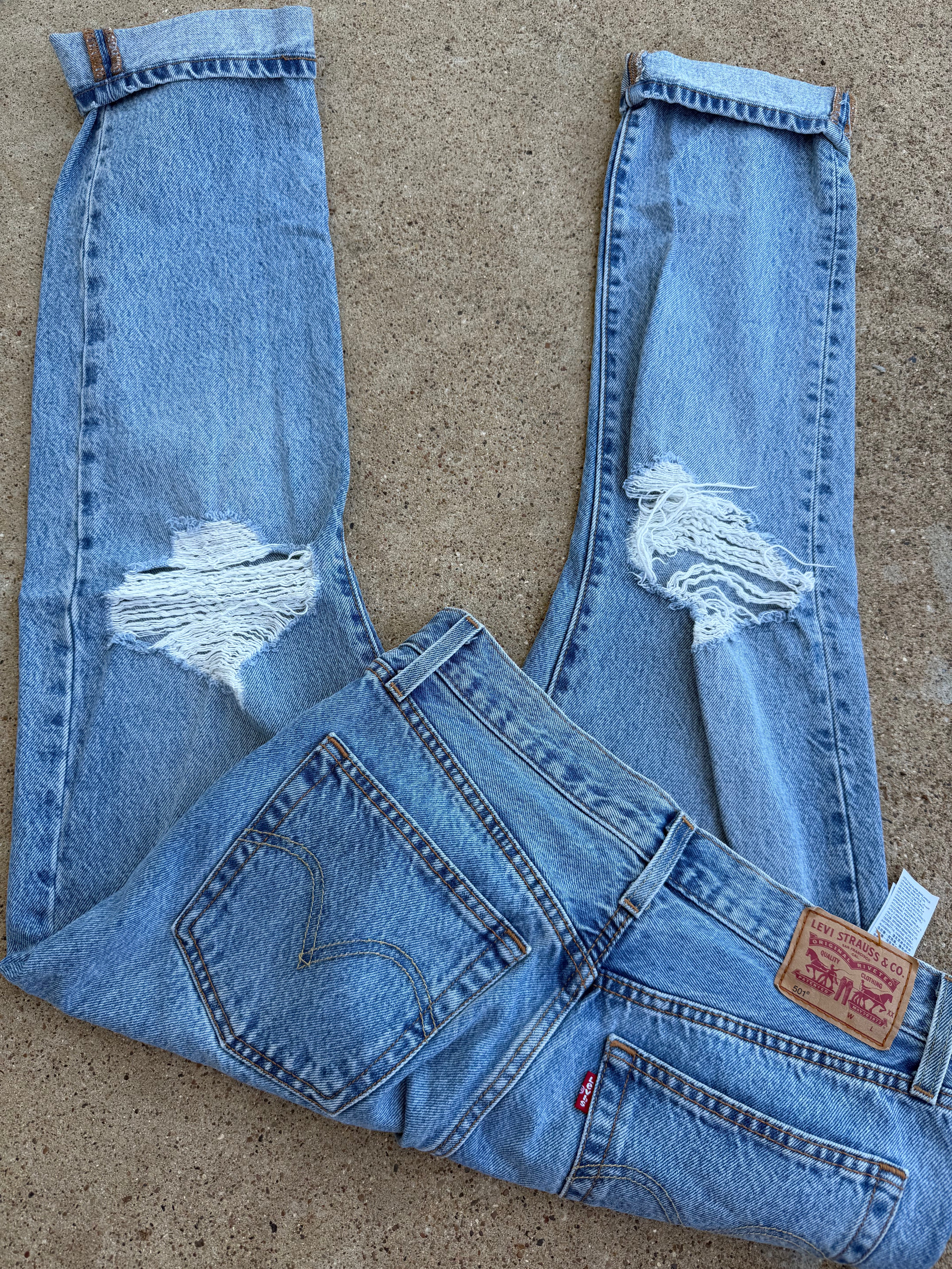 Custom distressed Levi’s size 27