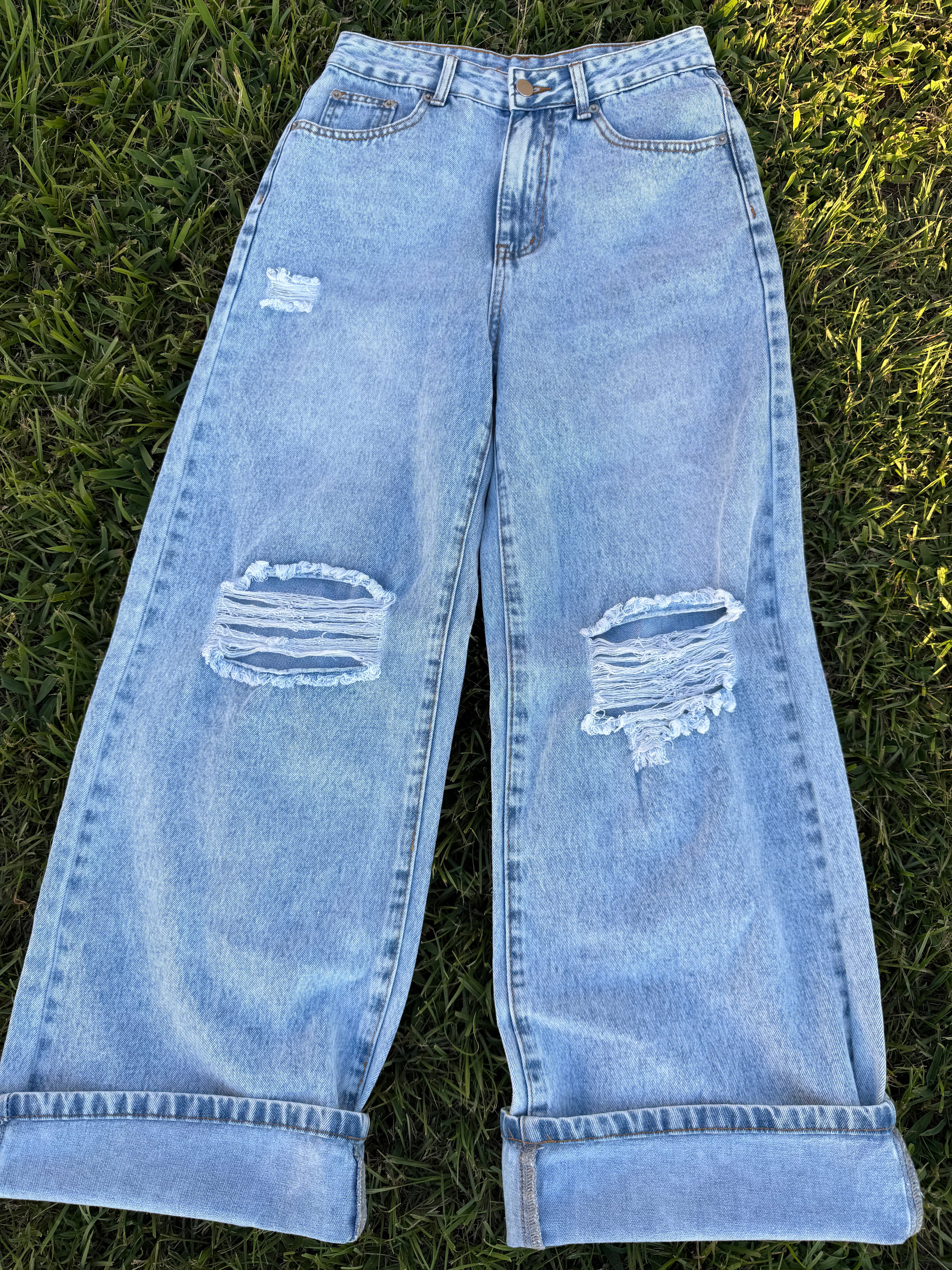 Boutique wide leg denim (26/27)