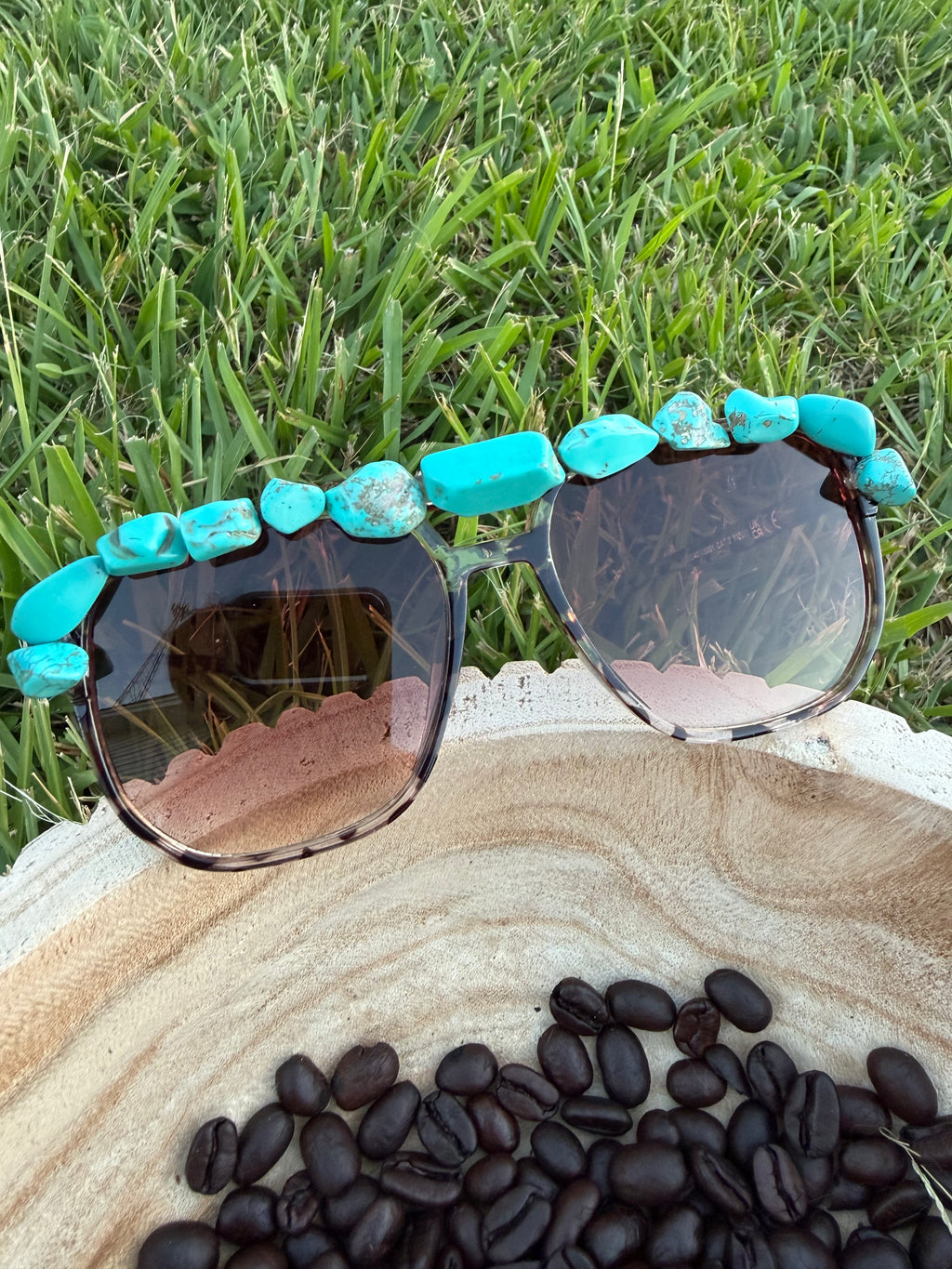 Handmade 🔥 turquoise stones sunnies 🦋