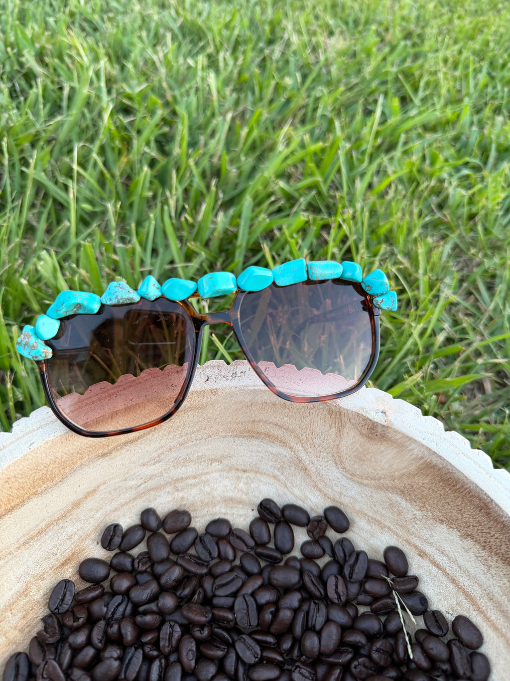 Handmade 🔥 turquoise stones sunnies 🦋