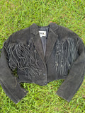 Stunning 80s vintage leather fringe jacket (s)