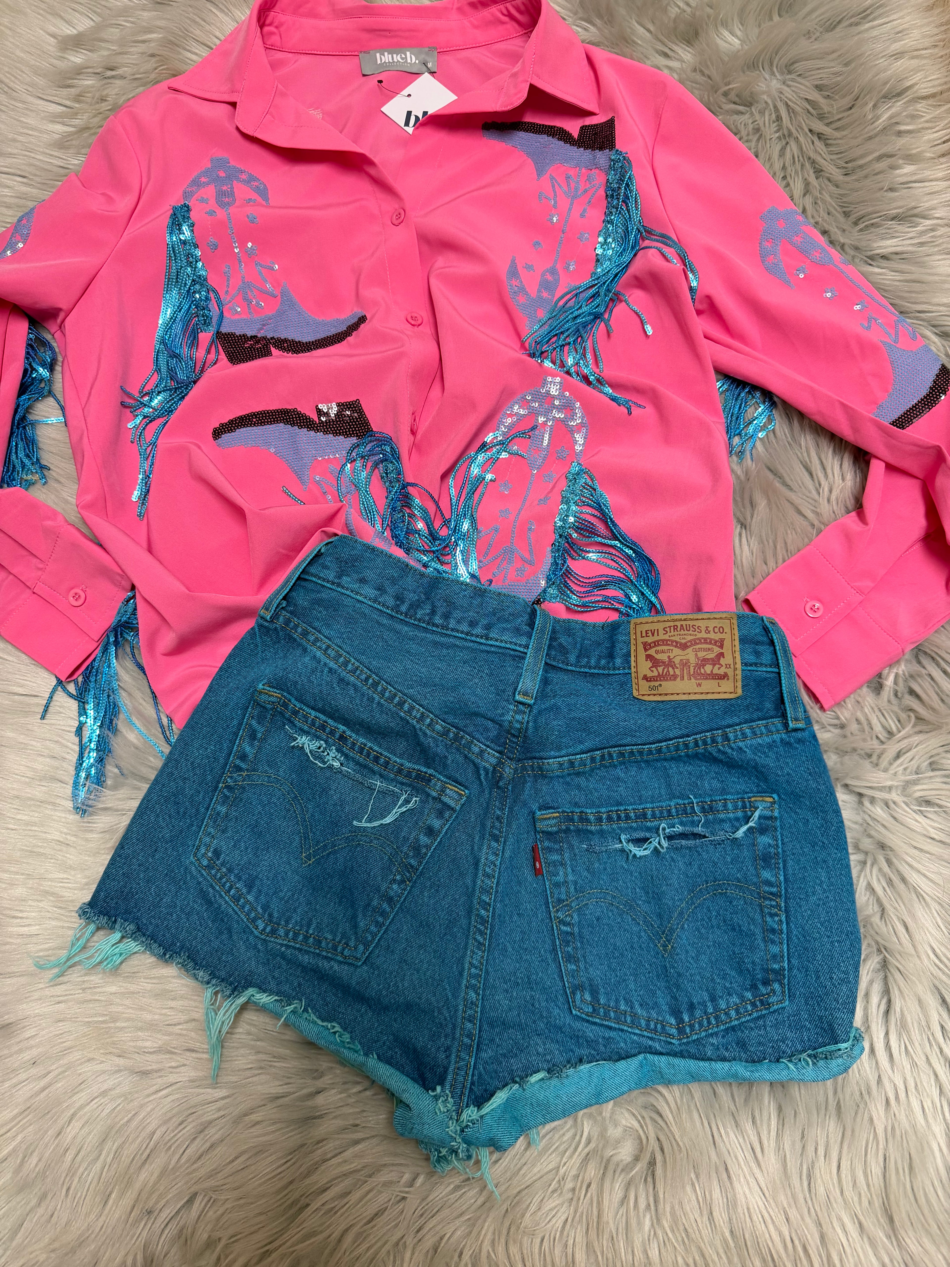 Custom teal Levi’s size 28