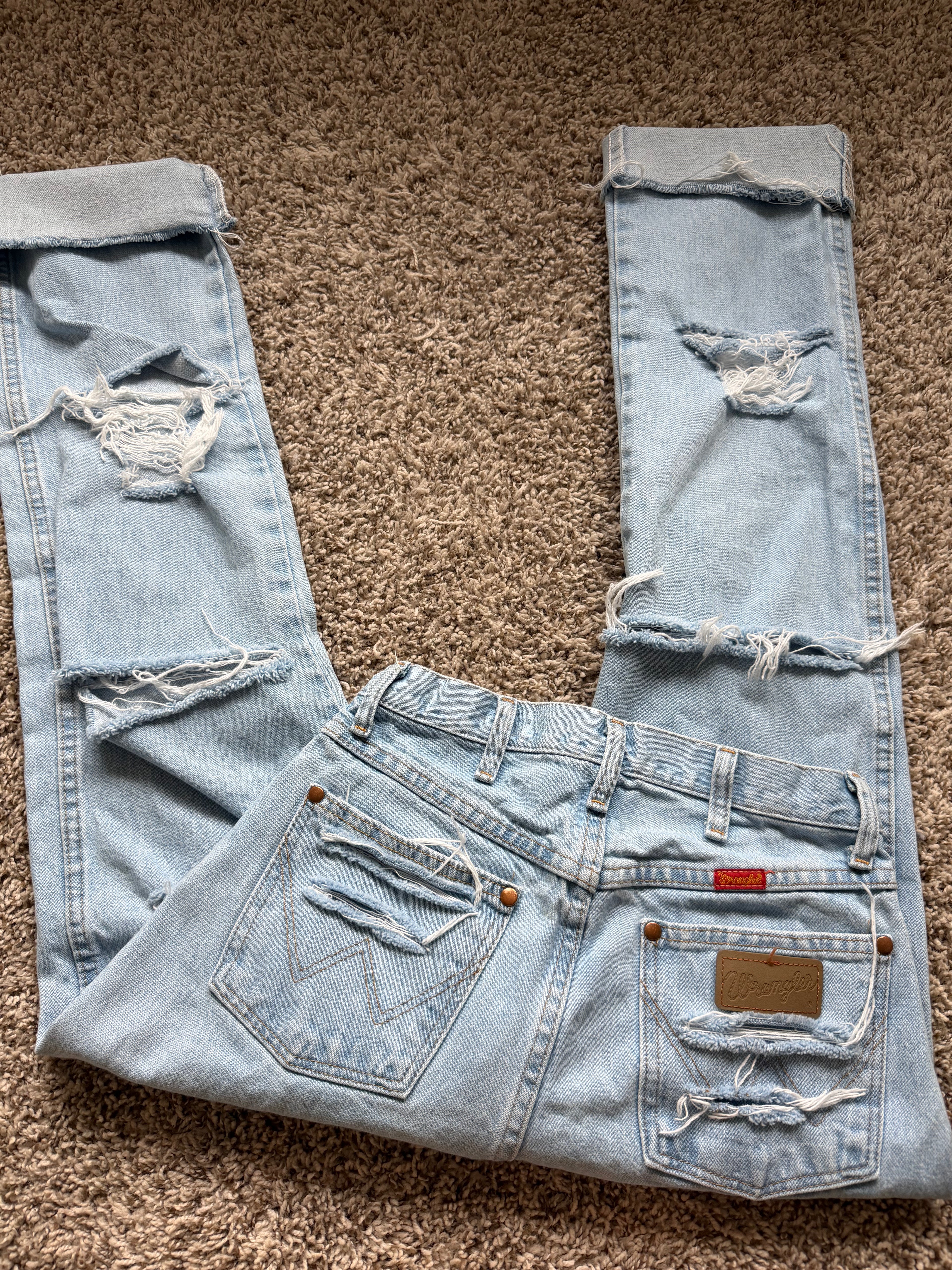 Custom distressed Wrangler (size 5/36)