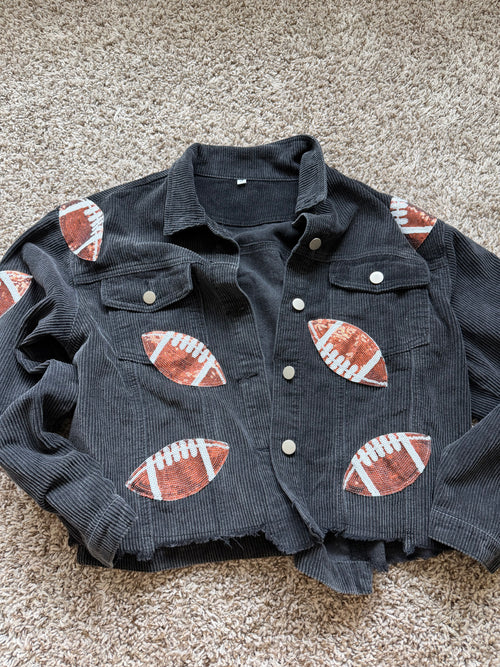Boutique rhinestone football  jacket 🔥