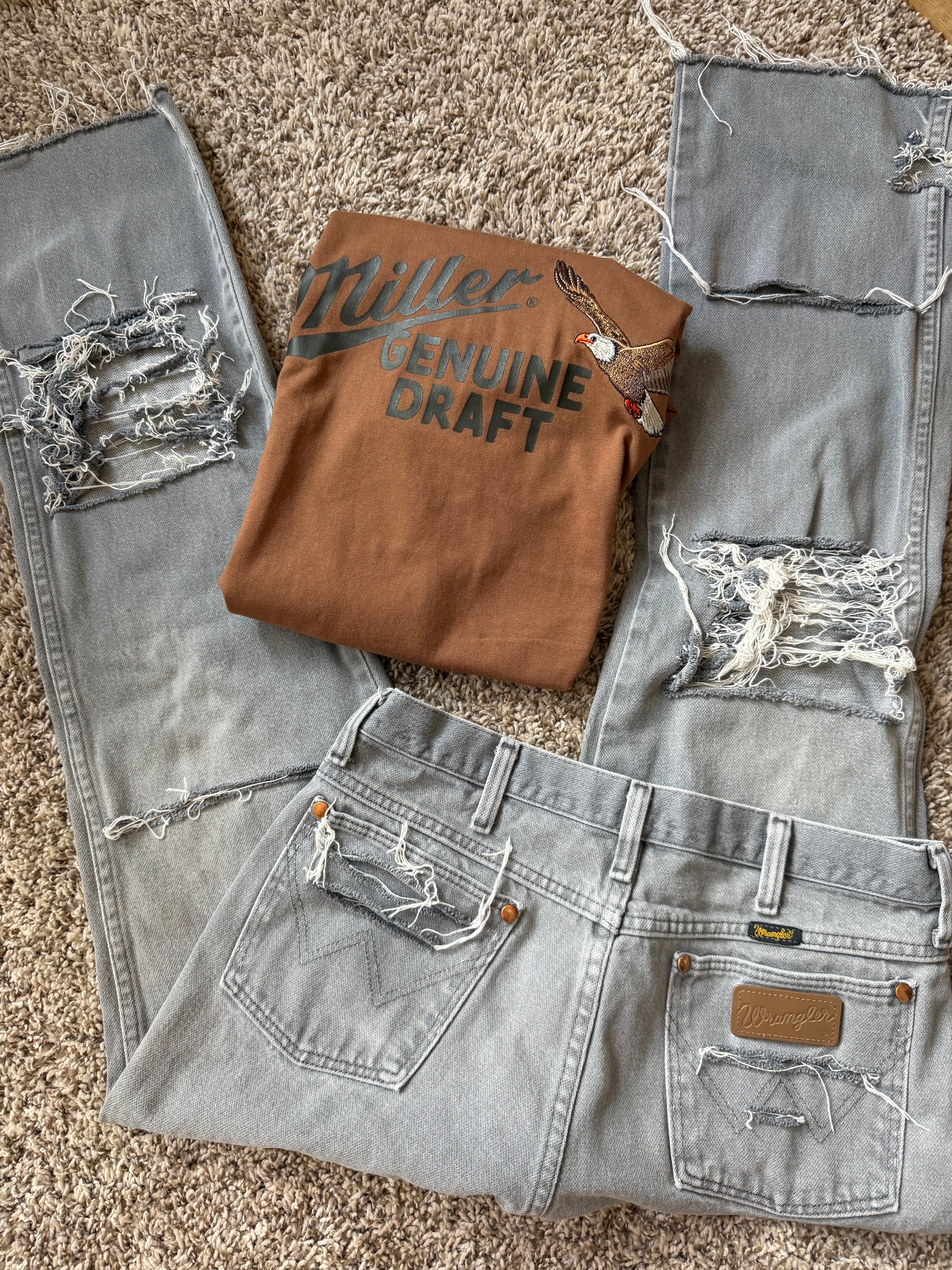 Custom distressed wranglers (29/30)