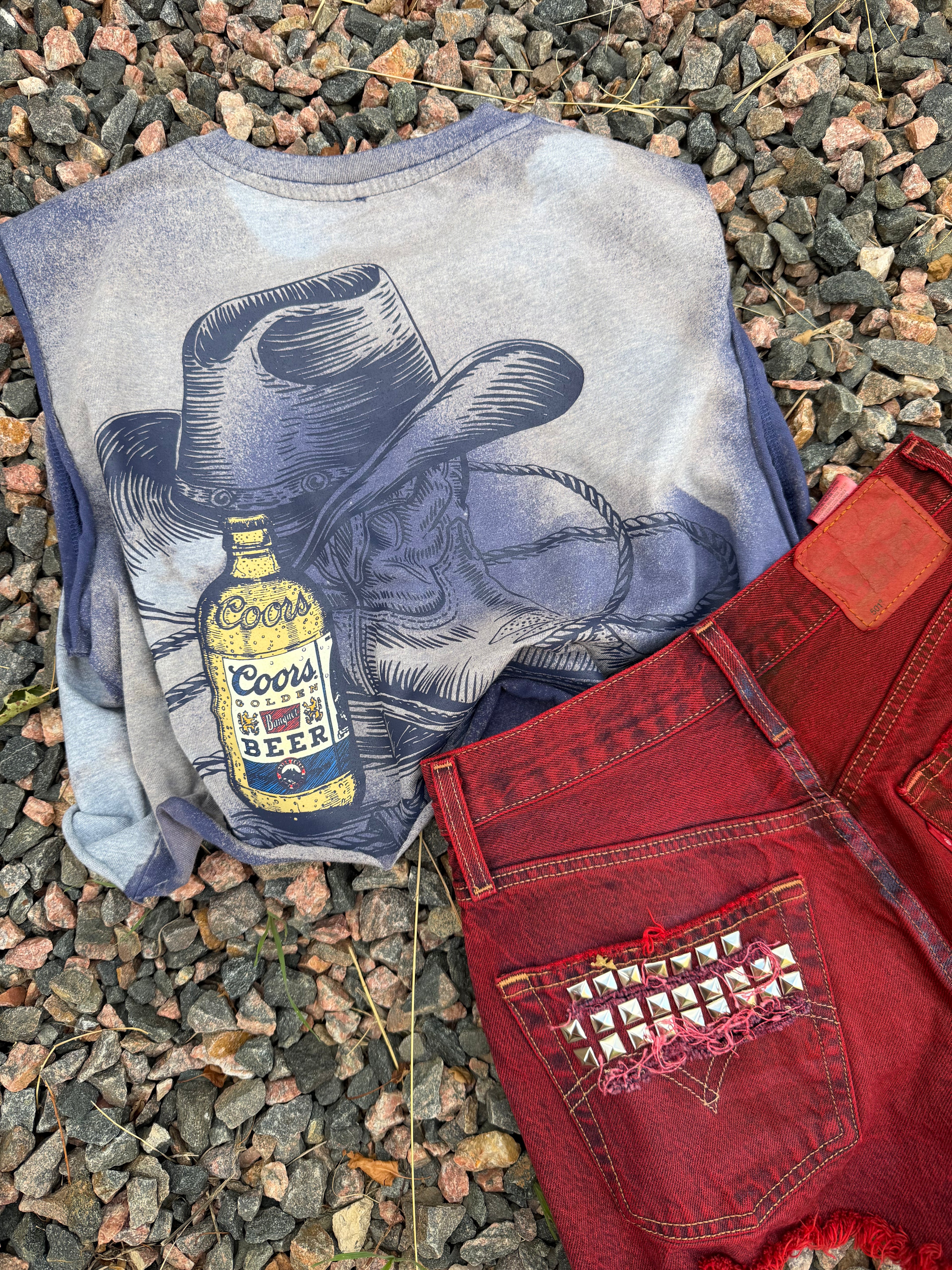 Custom acid washed Coors tank (S/M)