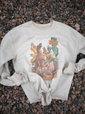 Custom revamped knotted western crew S/M fit