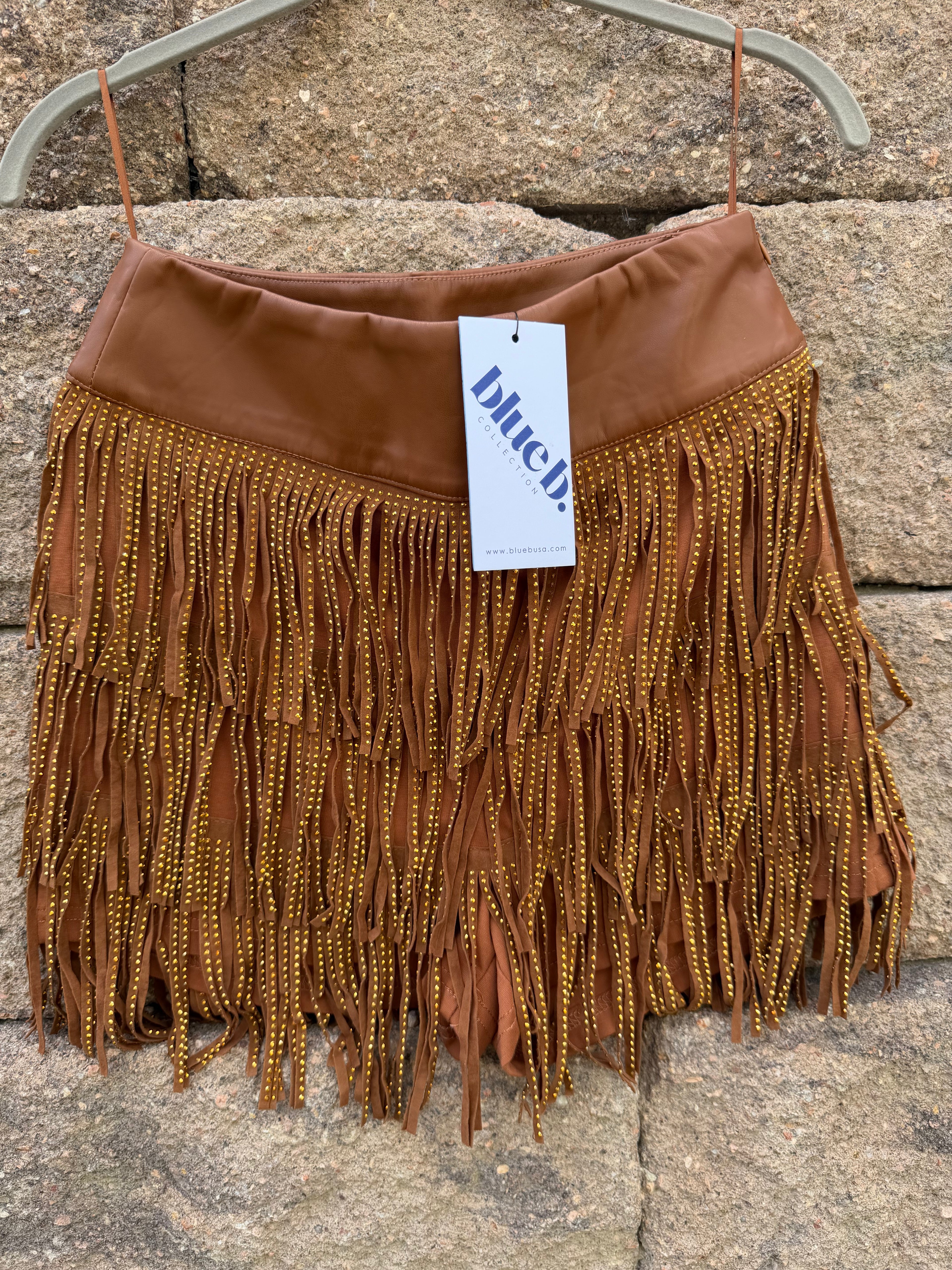 NWT Blue B fringe skirt (S)
