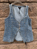 Denim studded vest (M/L) fit