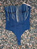 Stunning denim body suit (M)