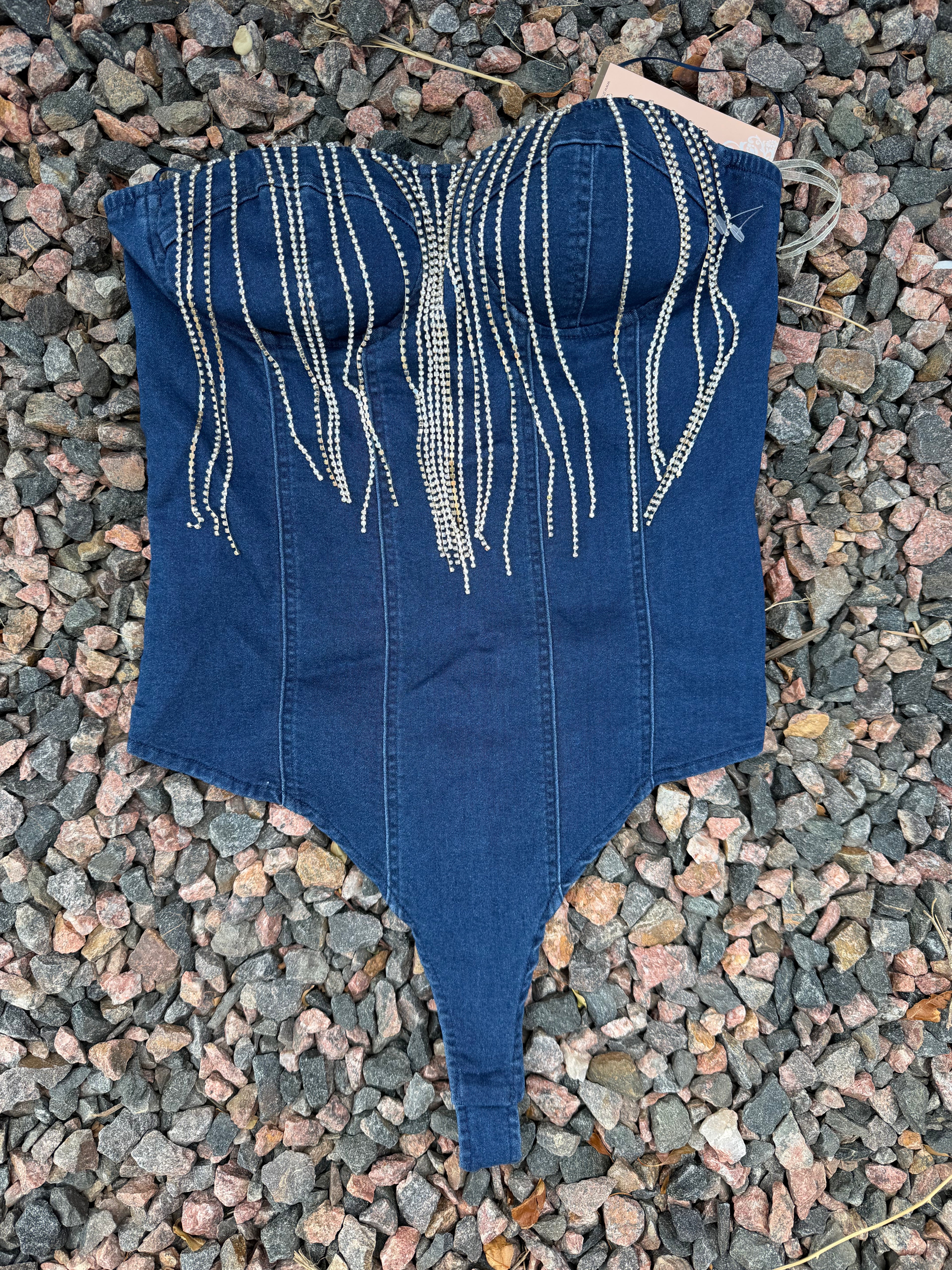 Stunning denim body suit (M)