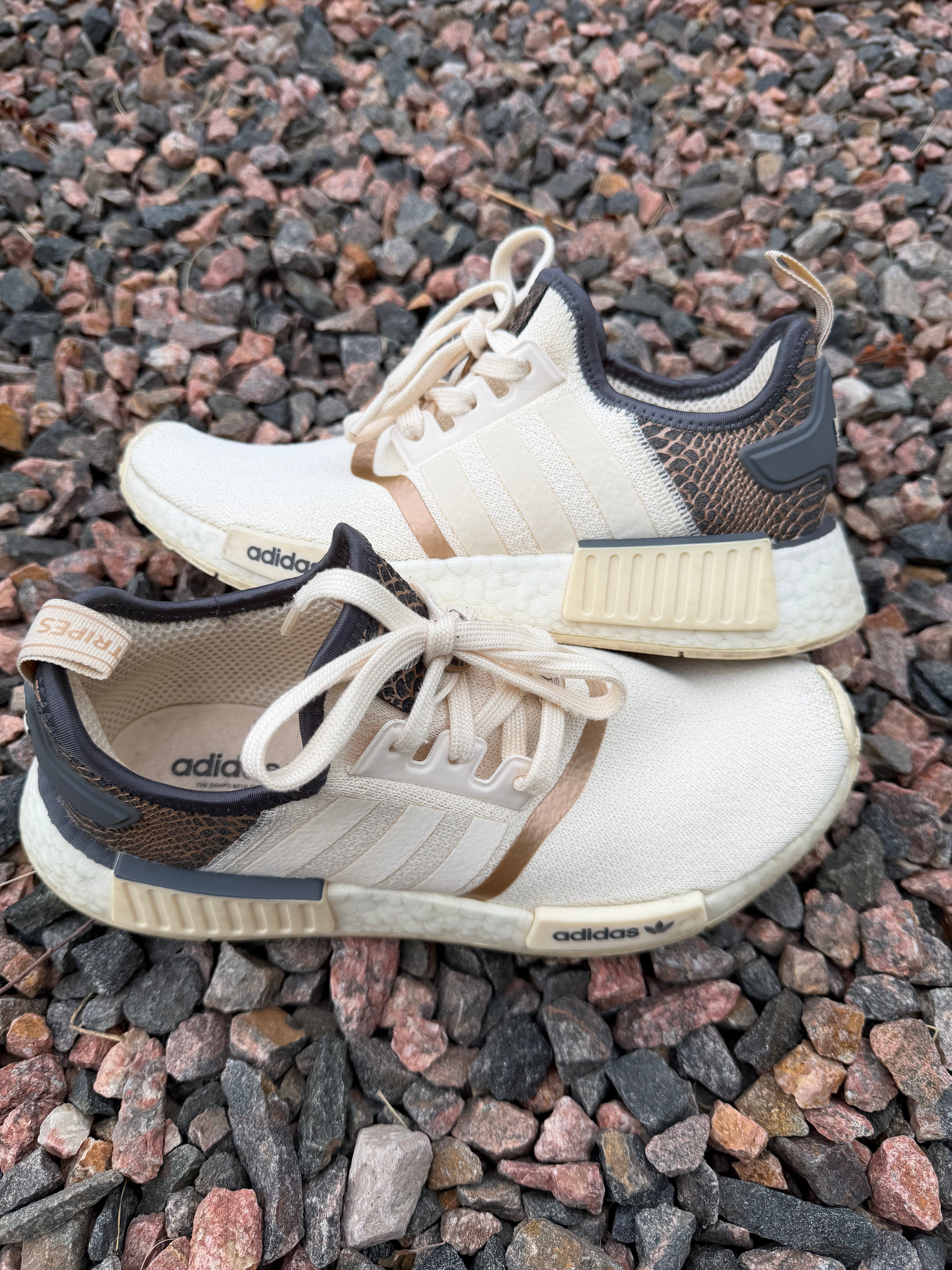Stunning Adidas NMD (snake skin pattern) size 7.5 fits 8/8.5
