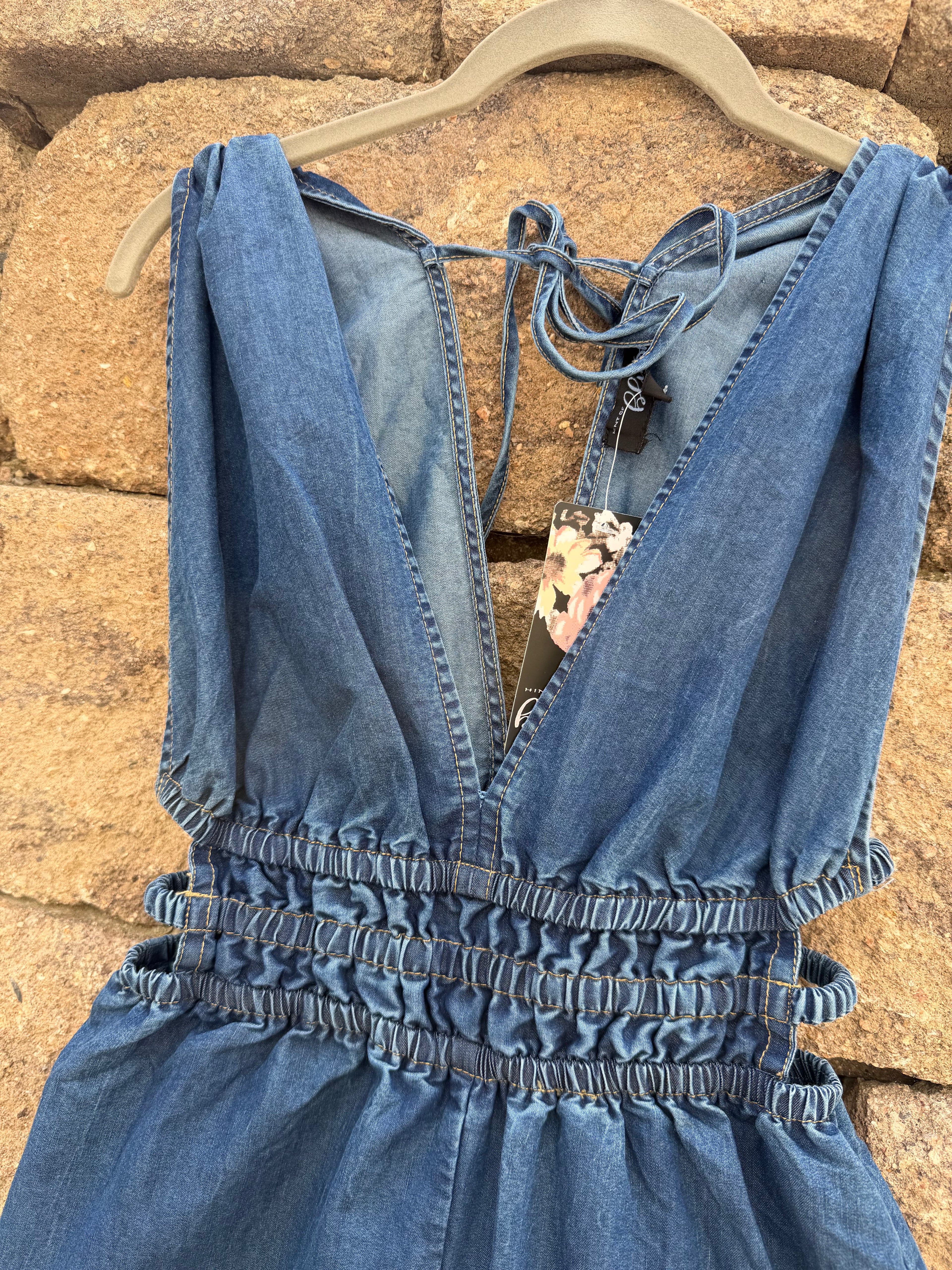 Boho denim jump suit 🫶🏻🚨 small