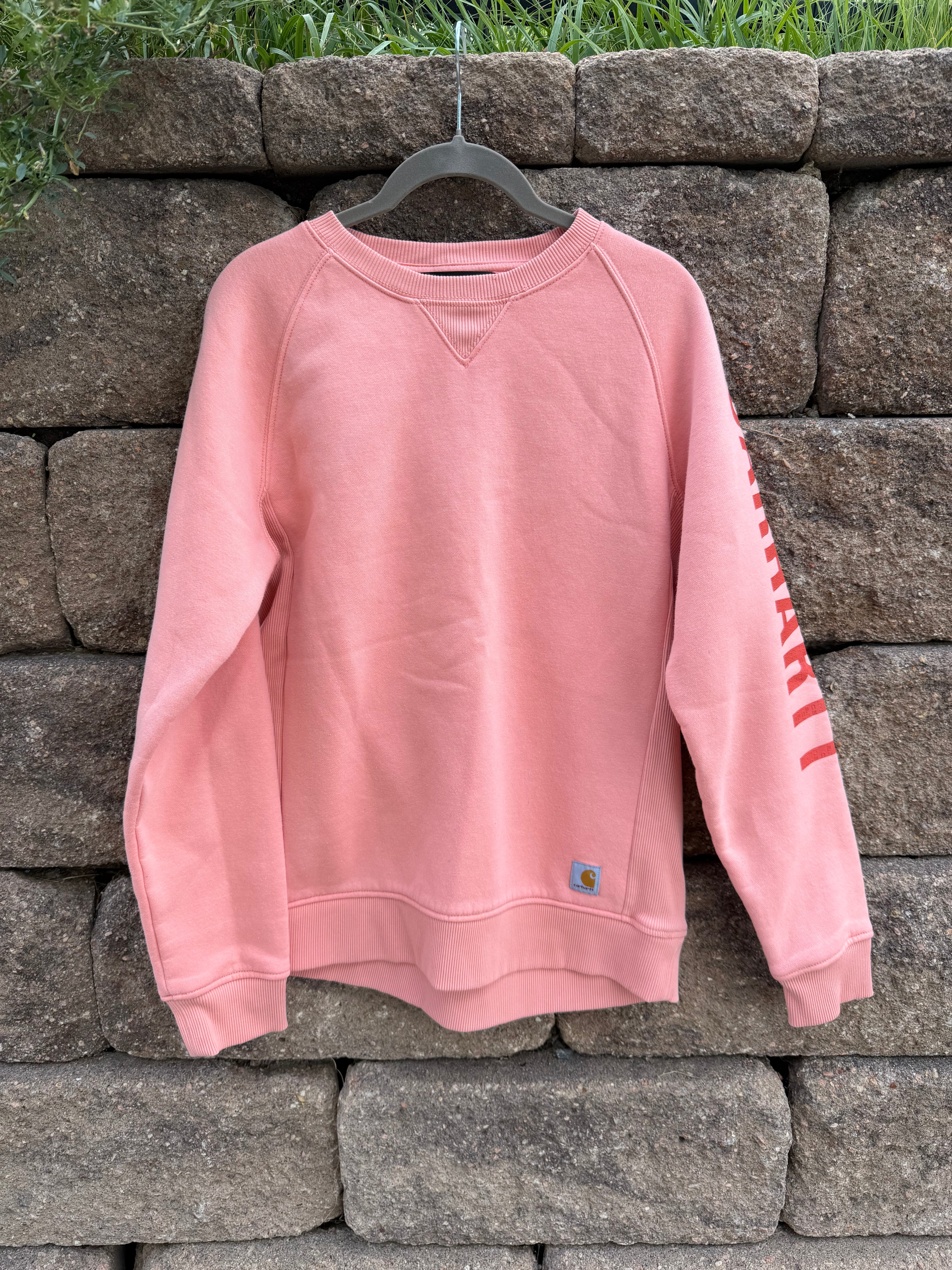 Pink/coral carhart crew medium